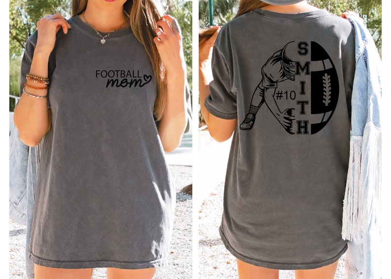 Football Mom T-Shirt,Personalise Your Name And Number