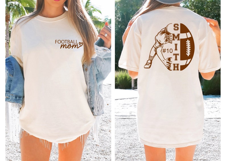 Football Mom T-Shirt,Personalise Your Name And Number