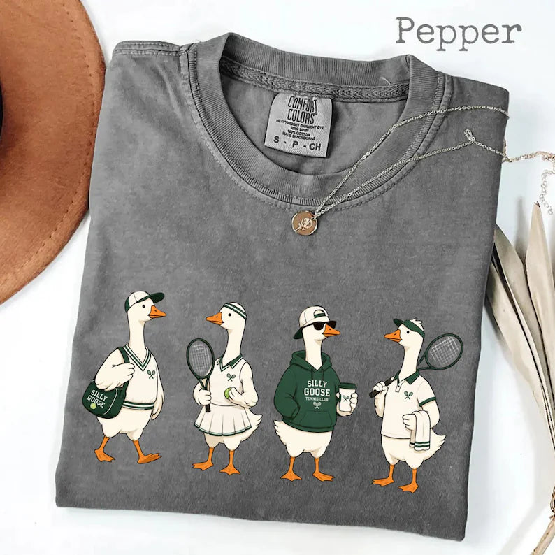 Comfort Colors® Funny Tennis Player,Silly Goose Tennis T-Shirt