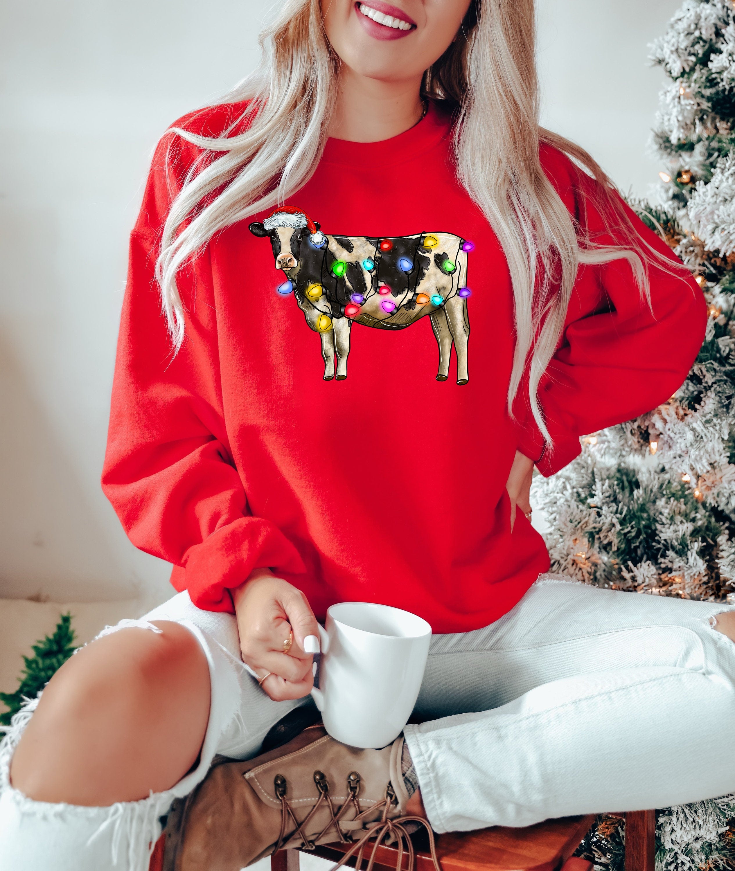 Cute Cow Christmas Sweatshirt