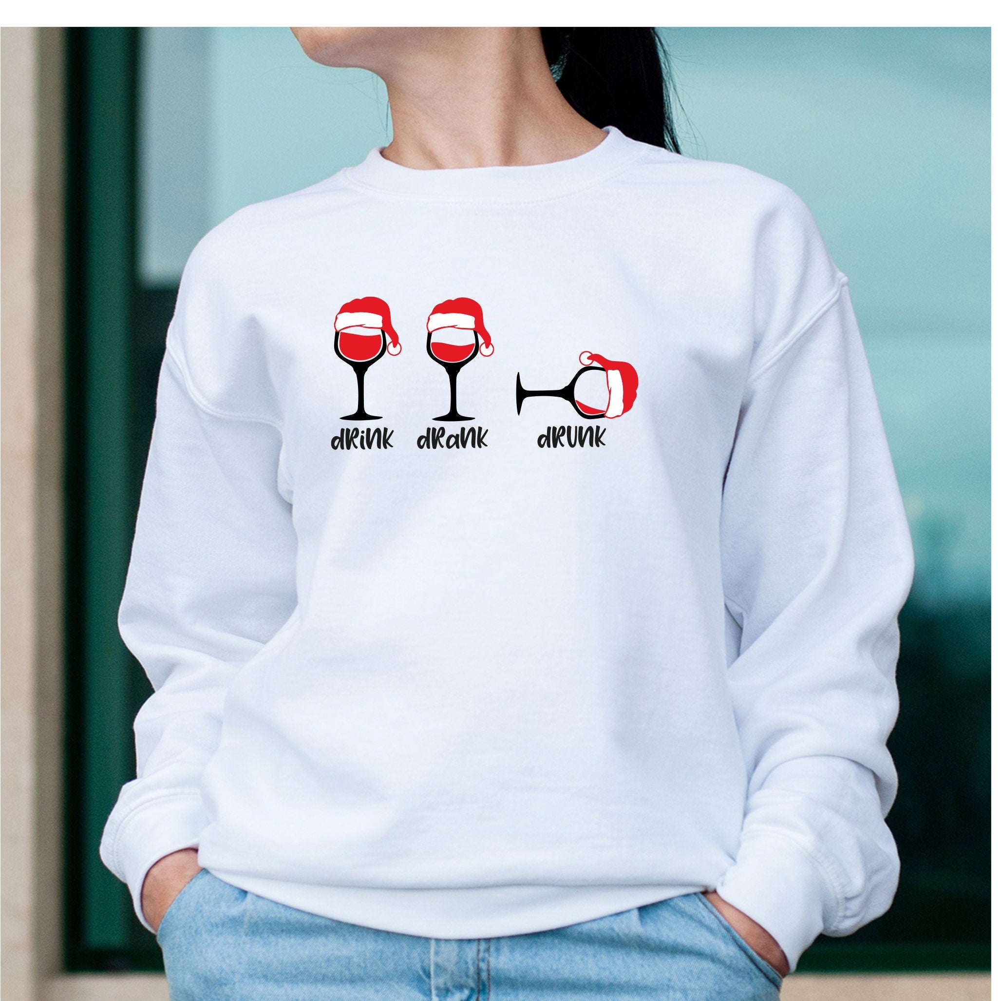 Christmas Wine Glasses Sweatshirt