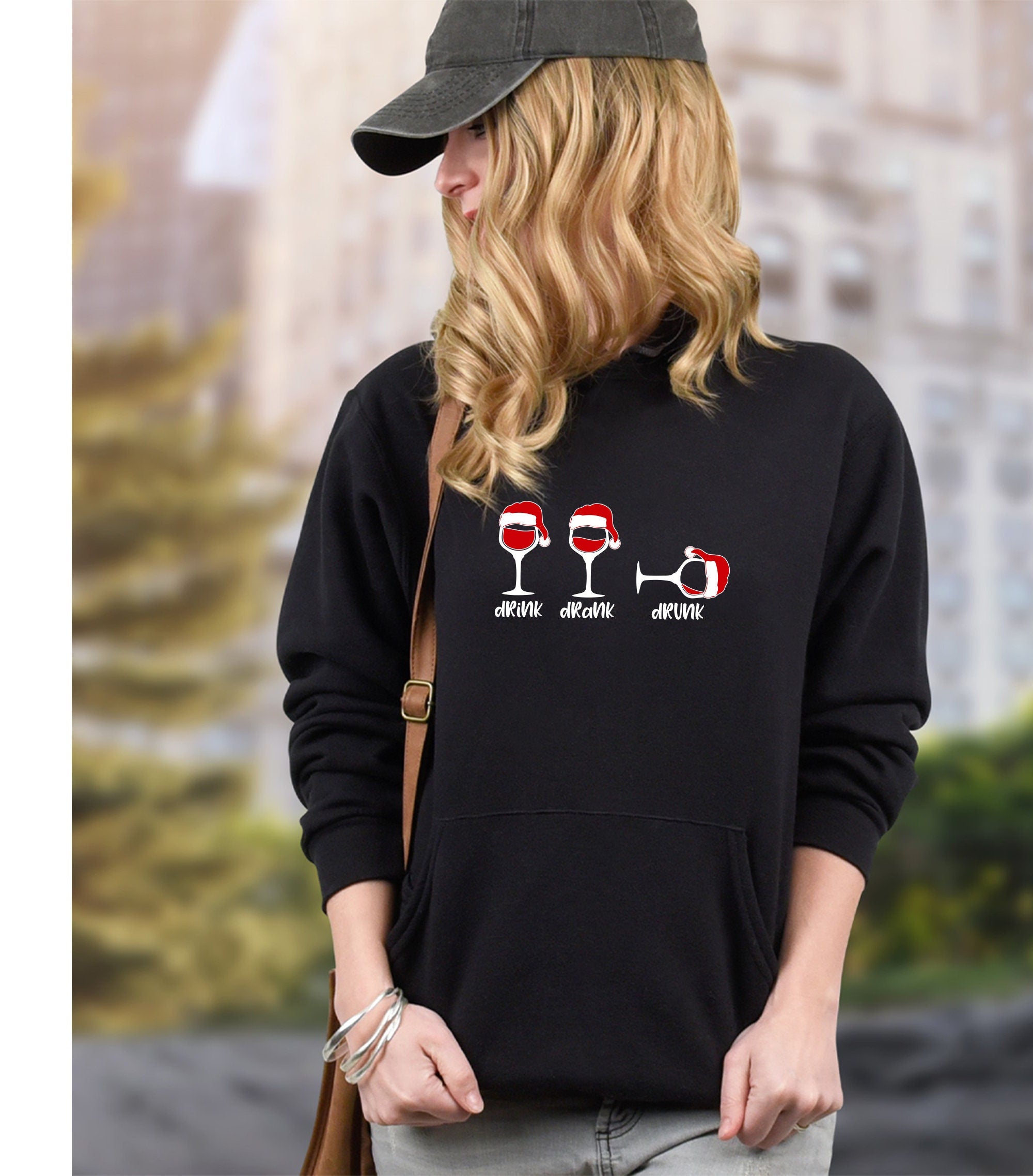 Christmas Wine Glasses Sweatshirt