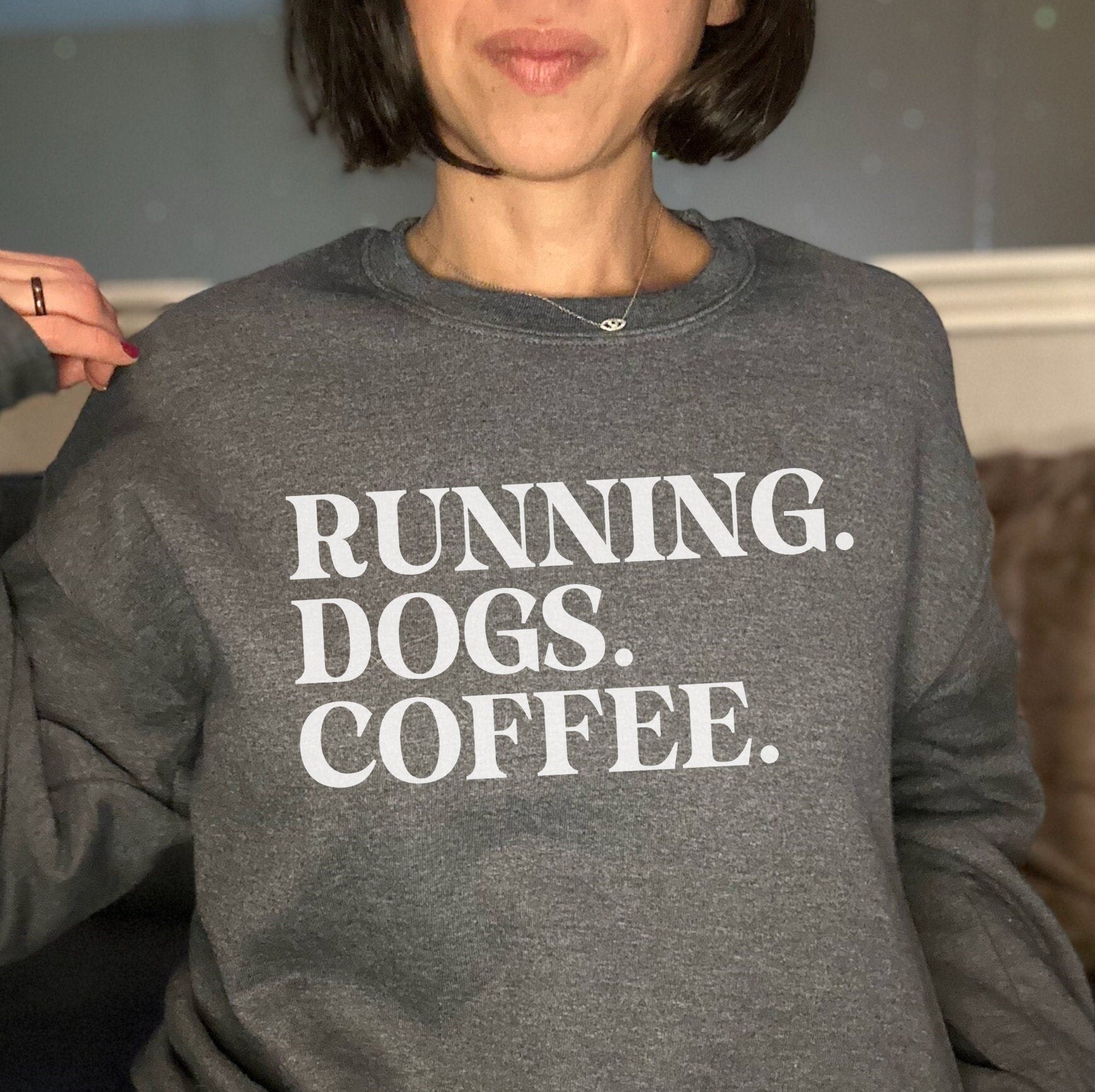 Running Dogs and Coffee Sweatshirt (You can customize this sweatshirt)
