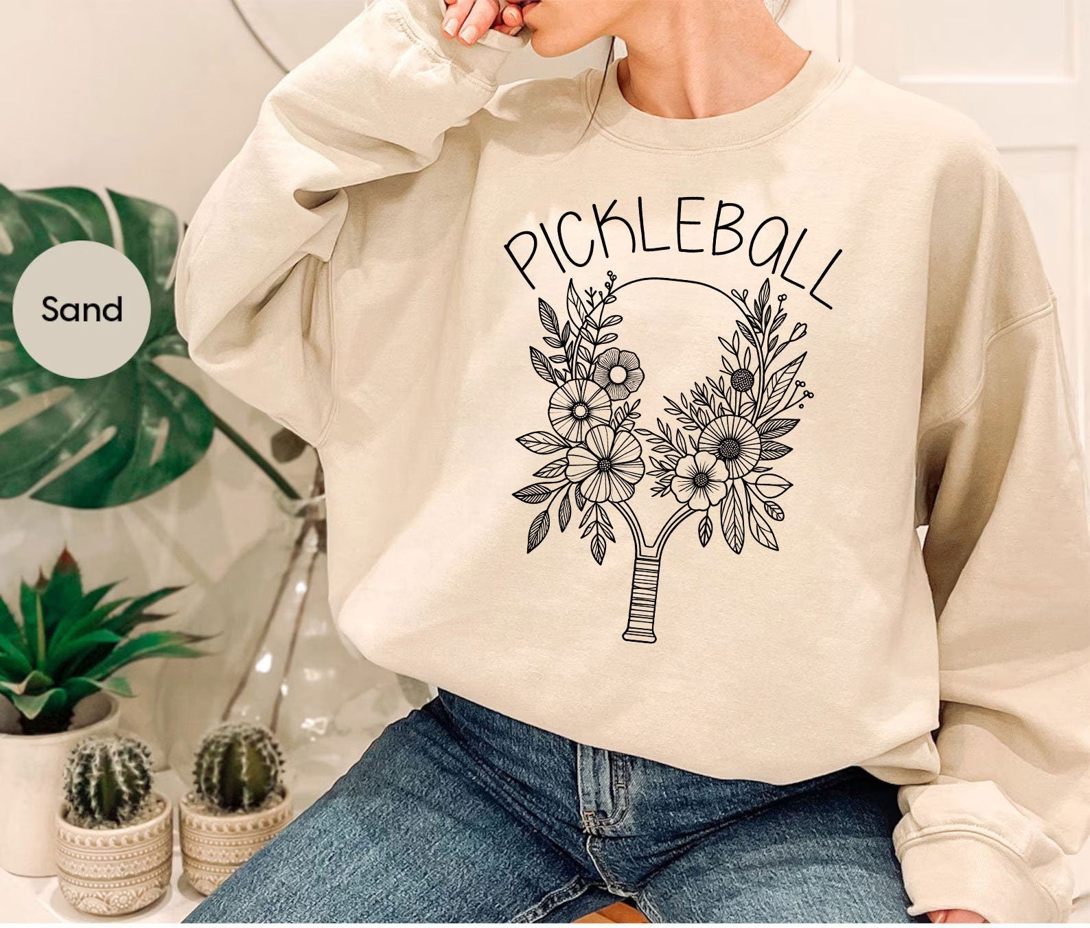 Floral Pickleball Sweatshirt
