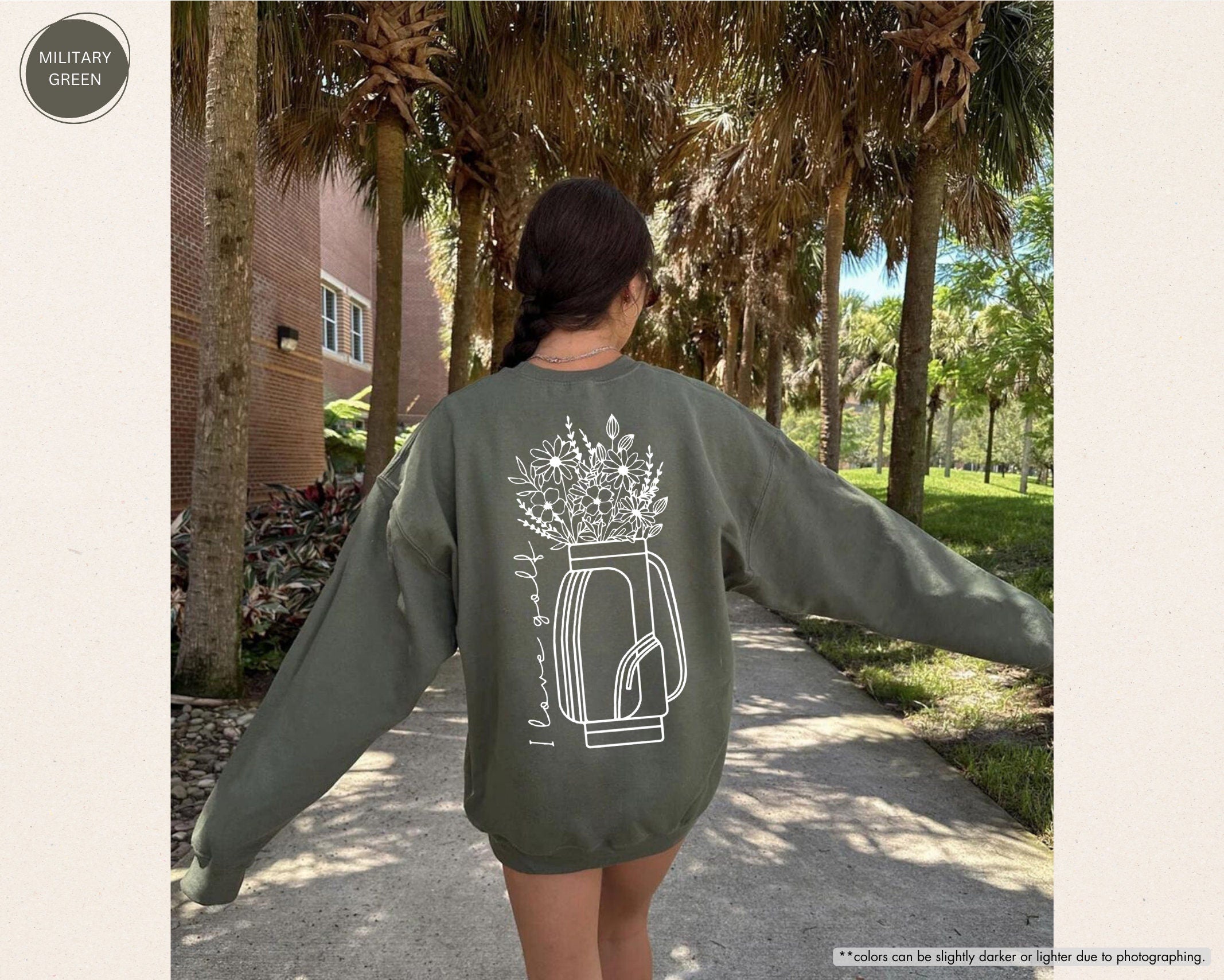 I Love Golf,Floral Golf Bag Sweatshirt