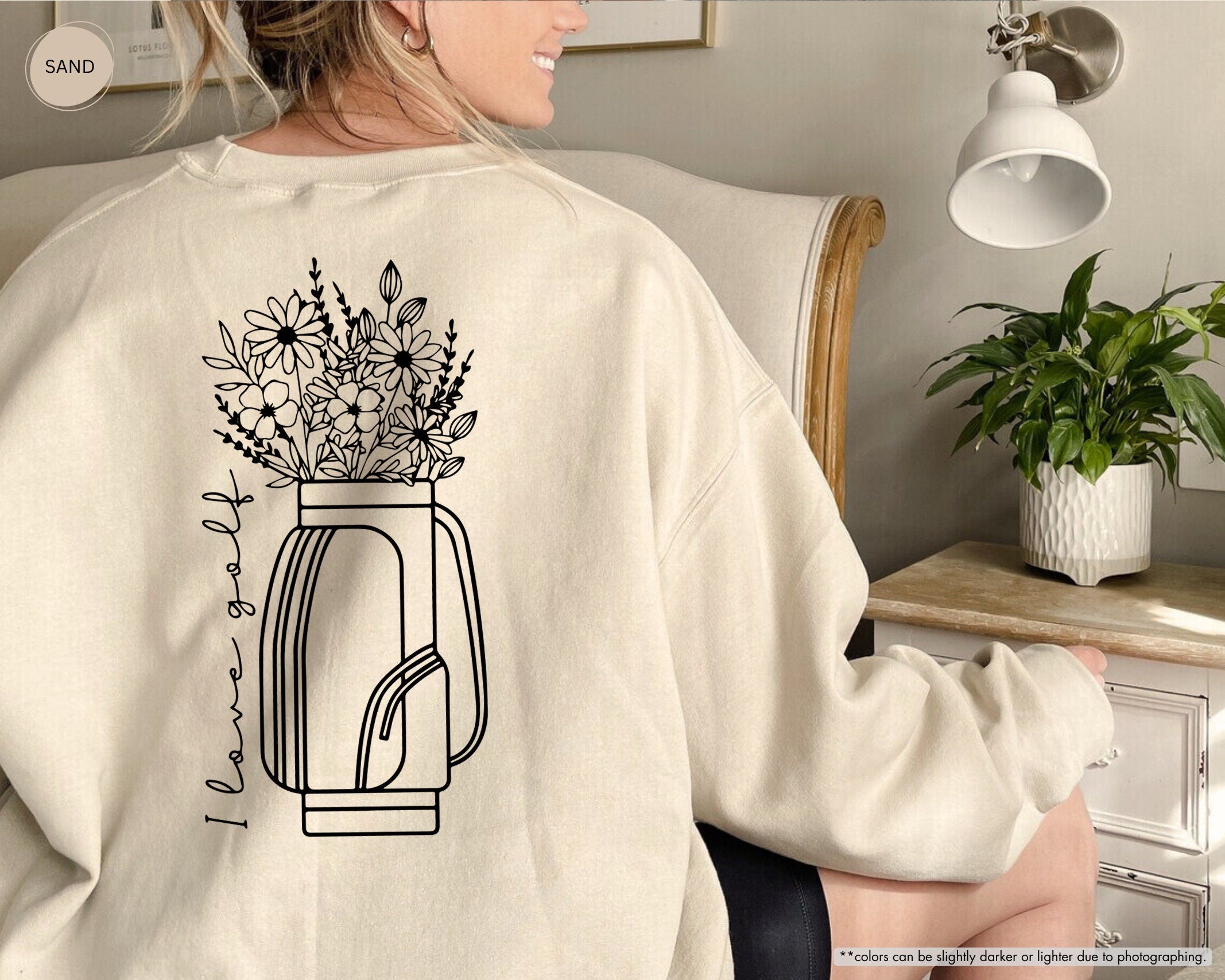 I Love Golf,Floral Golf Bag Sweatshirt