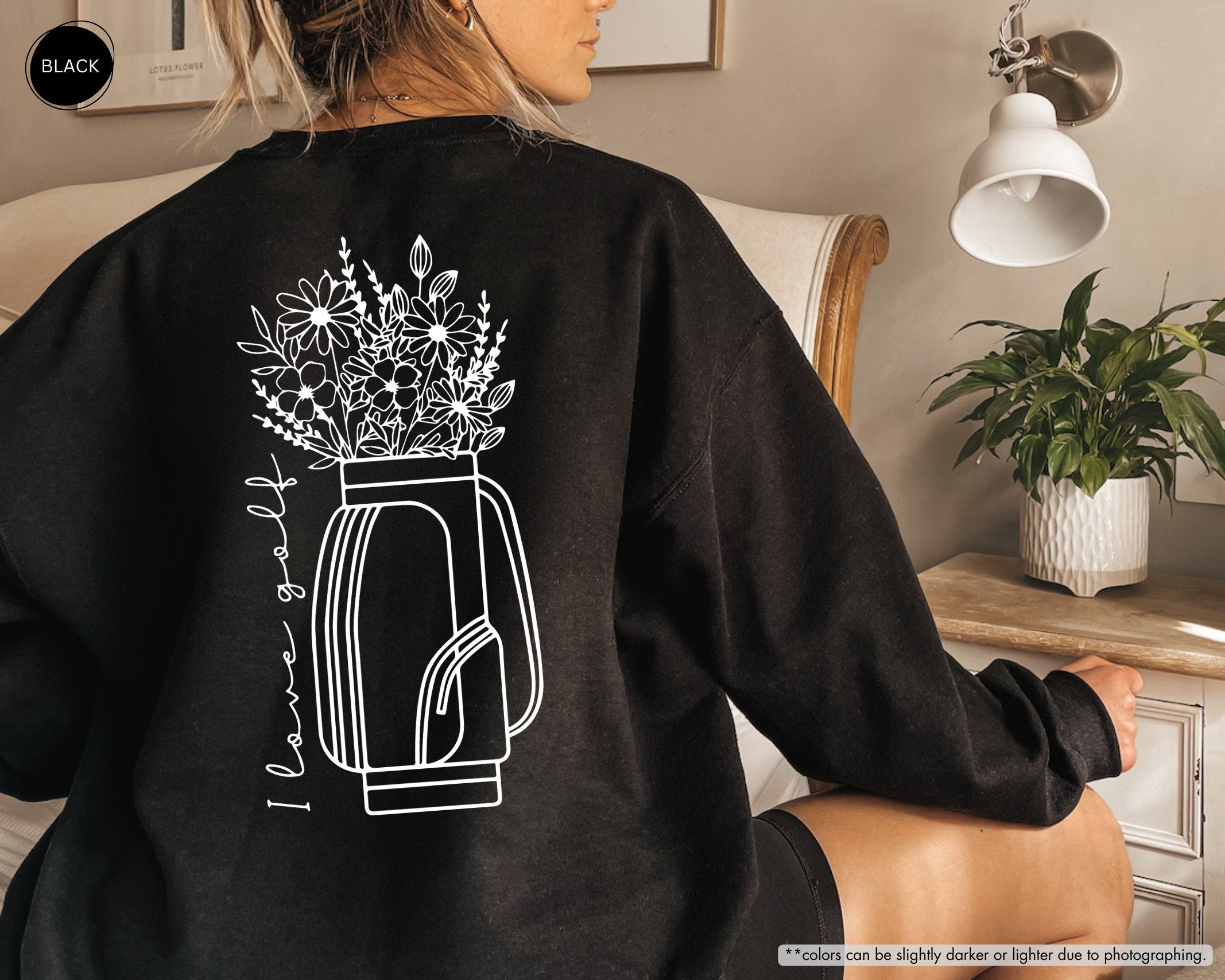 I Love Golf,Floral Golf Bag Sweatshirt