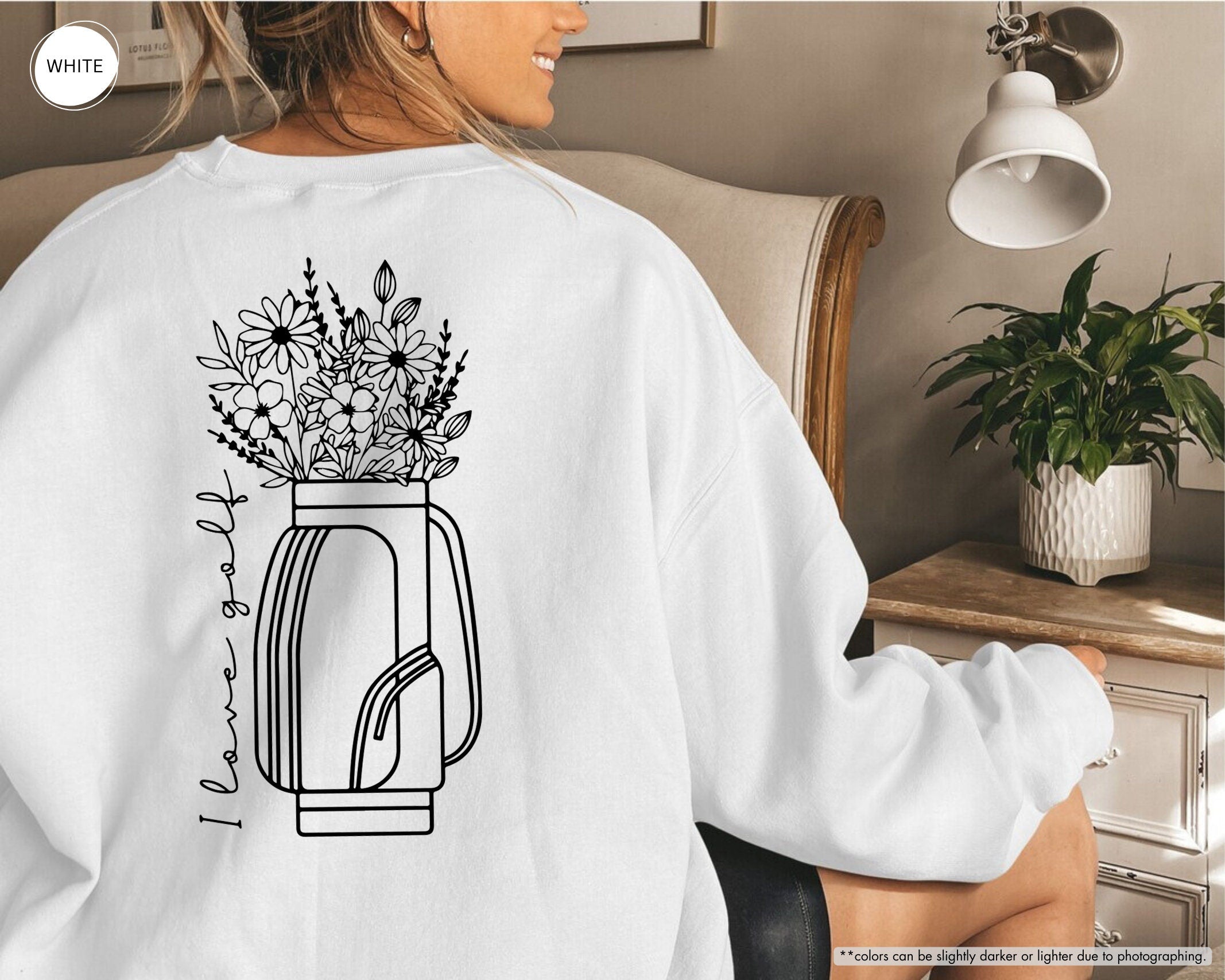 I Love Golf,Floral Golf Bag Sweatshirt