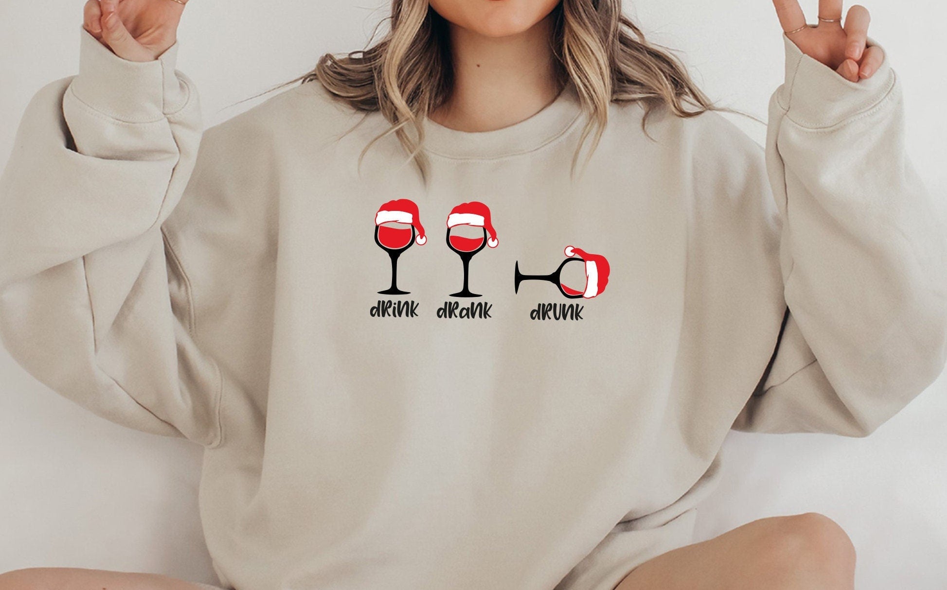 Christmas Wine Glasses Sweatshirt