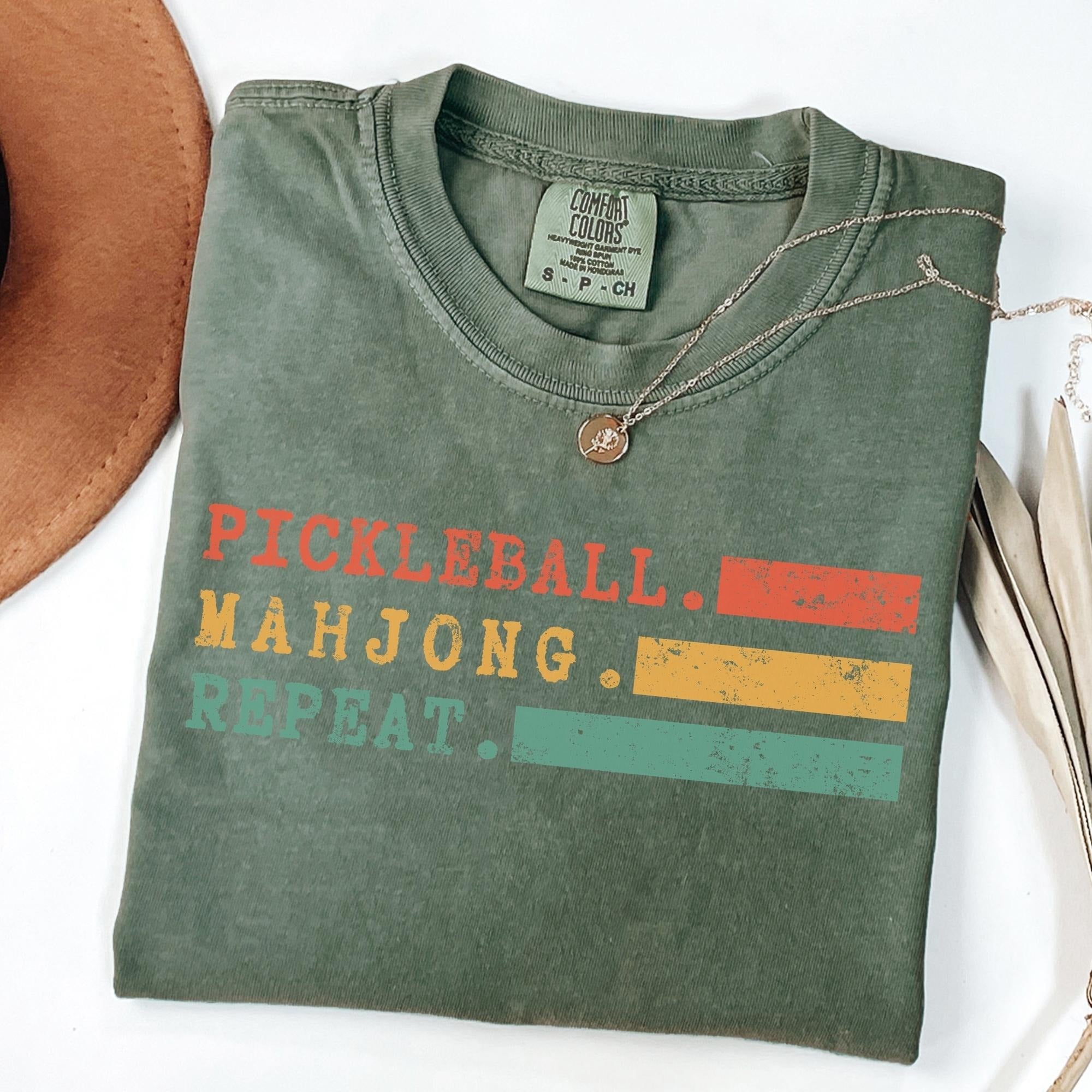 Comfort Colors Pickleball Mahjong Repeat Retro T-Shirt
