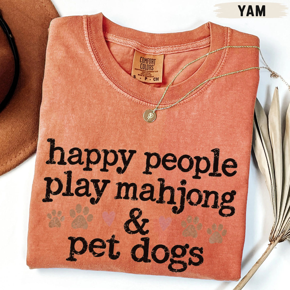 Comfort Colors Happy People Play Mahjong & Pet Dogs T-Shirt
