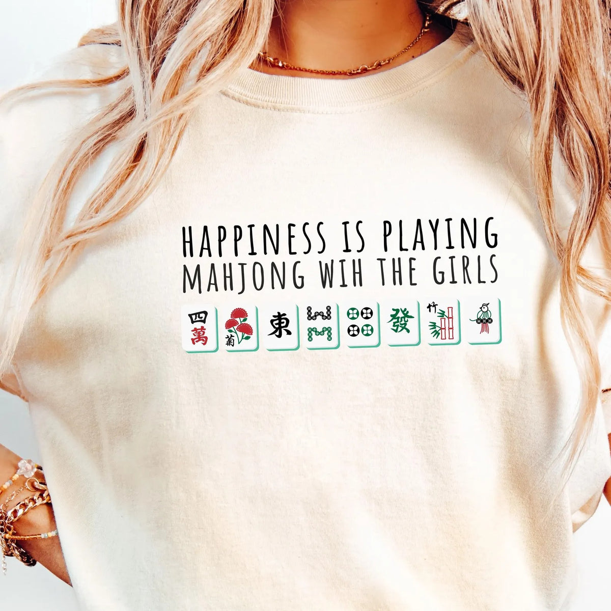 Comfort Colors Happiness Is Playing Mahjong With The Girls T-Shirt/Sweatshirt