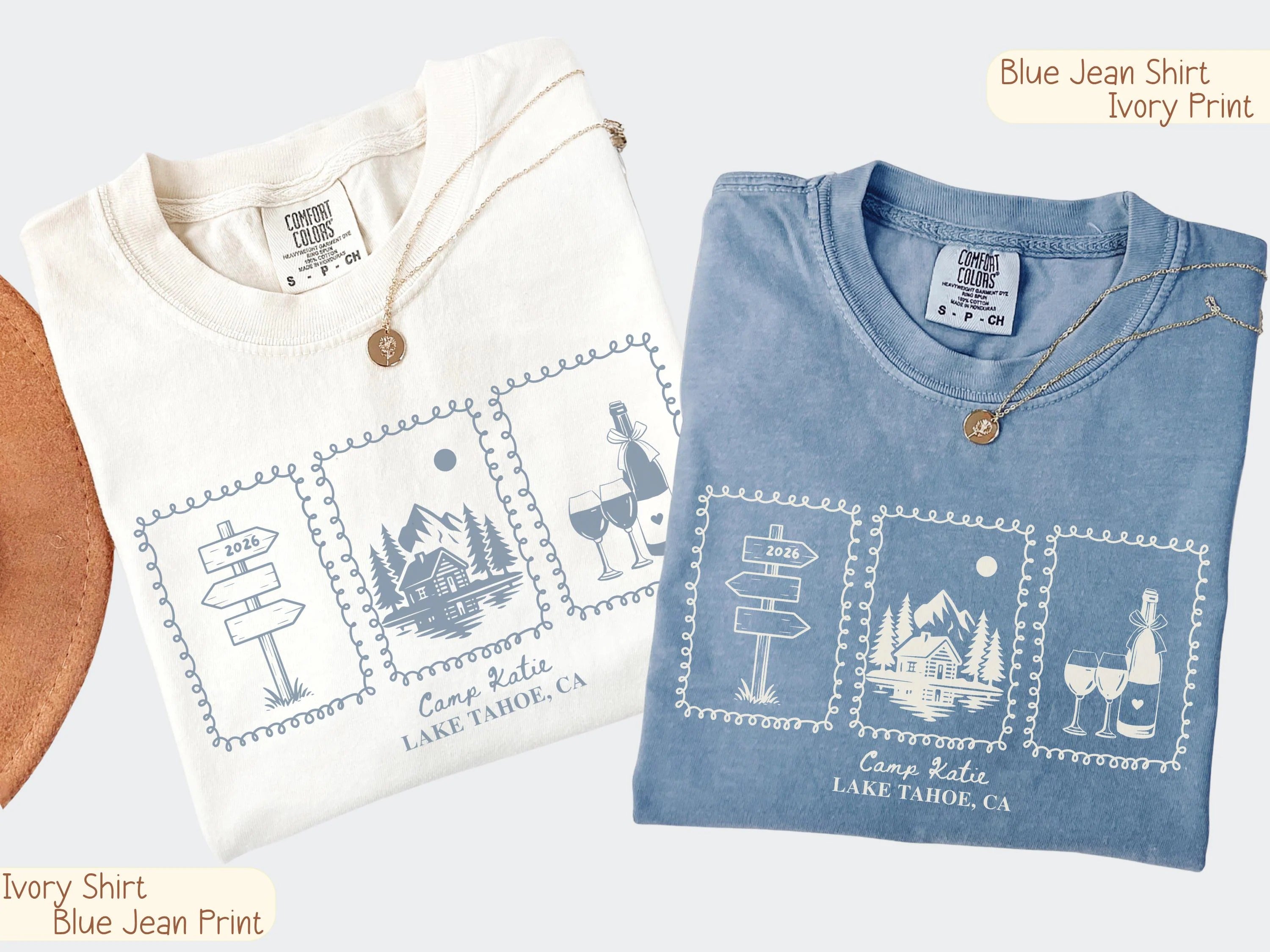 Custom Camp Bachelorette, Lake Bach Trip,Mountain Bride Camping,Comfort Colors Hiking Bach Crew T-shirt