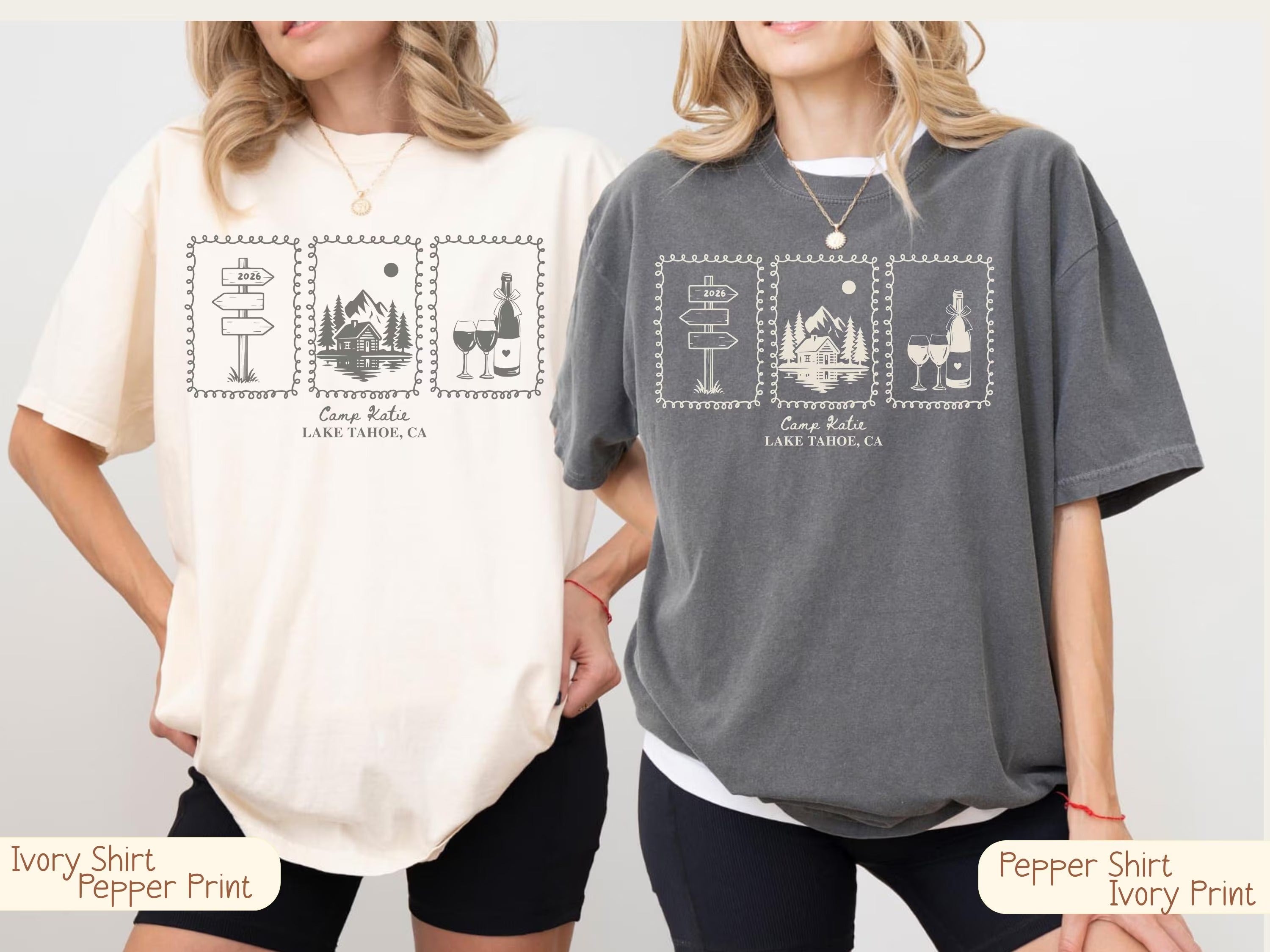 Custom Camp Bachelorette, Lake Bach Trip,Mountain Bride Camping,Comfort Colors Hiking Bach Crew T-shirt