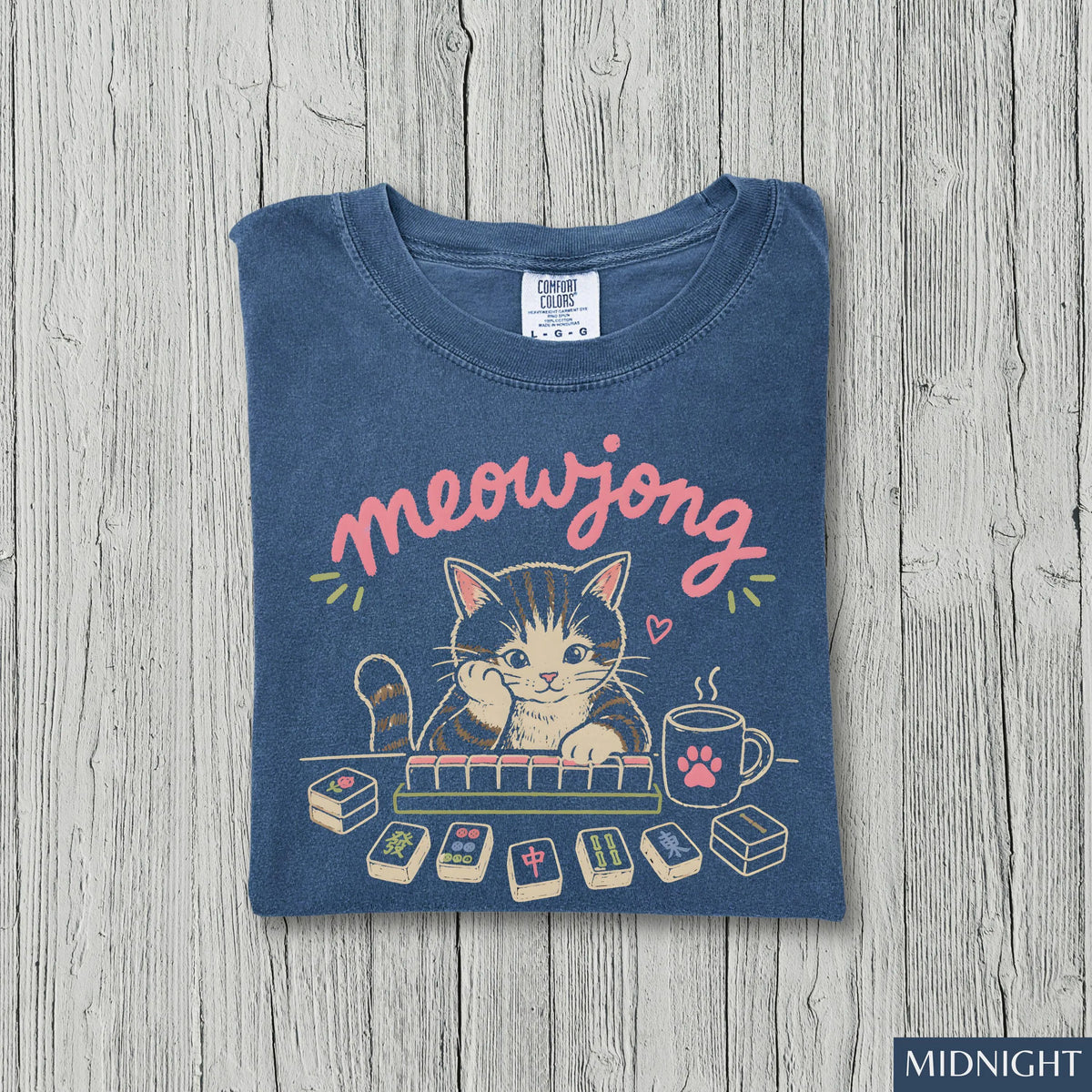 Comfort Colors Cute Mahjong Cat T-Shirt