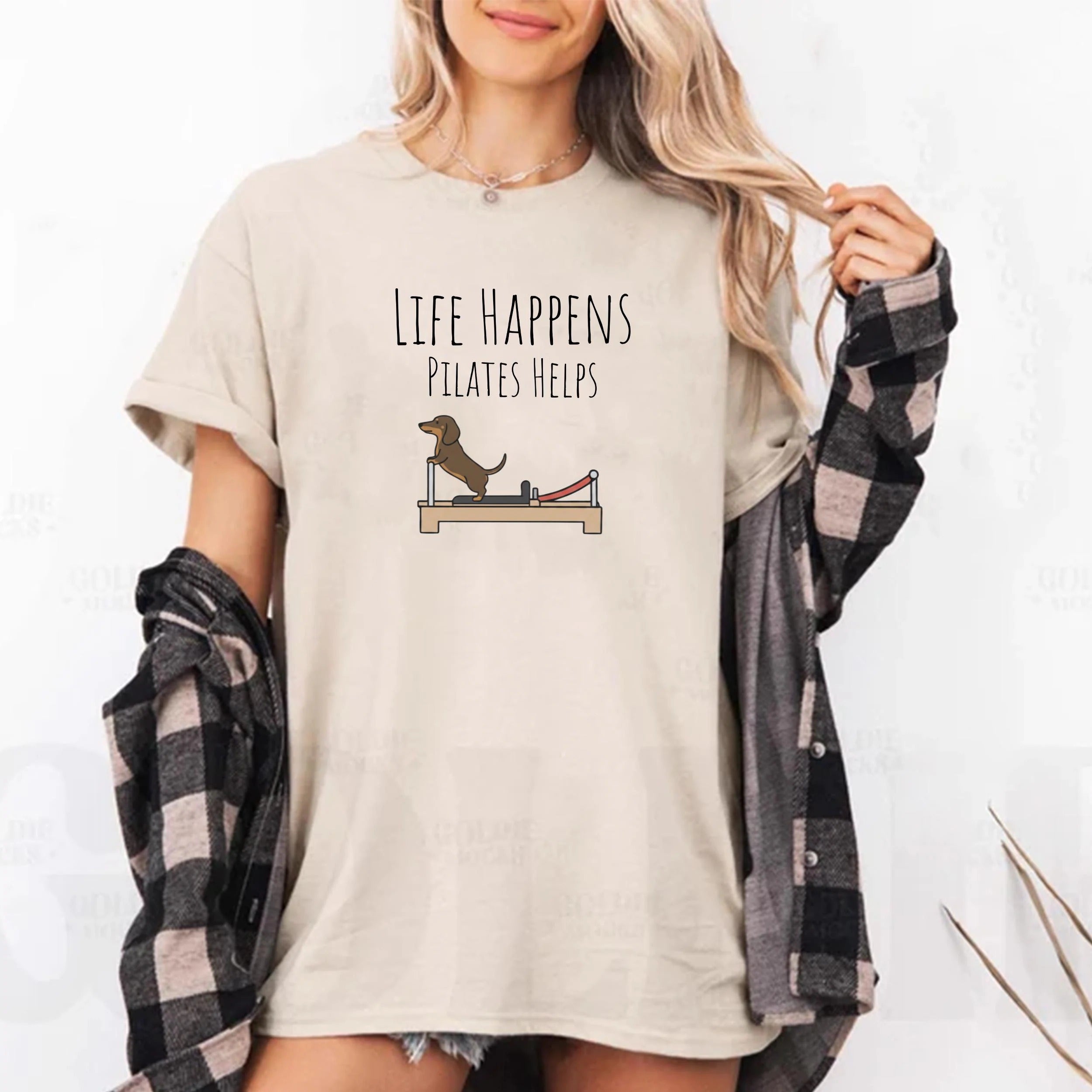 Comfort Colors Life Happens Pilates Helps T-shirt