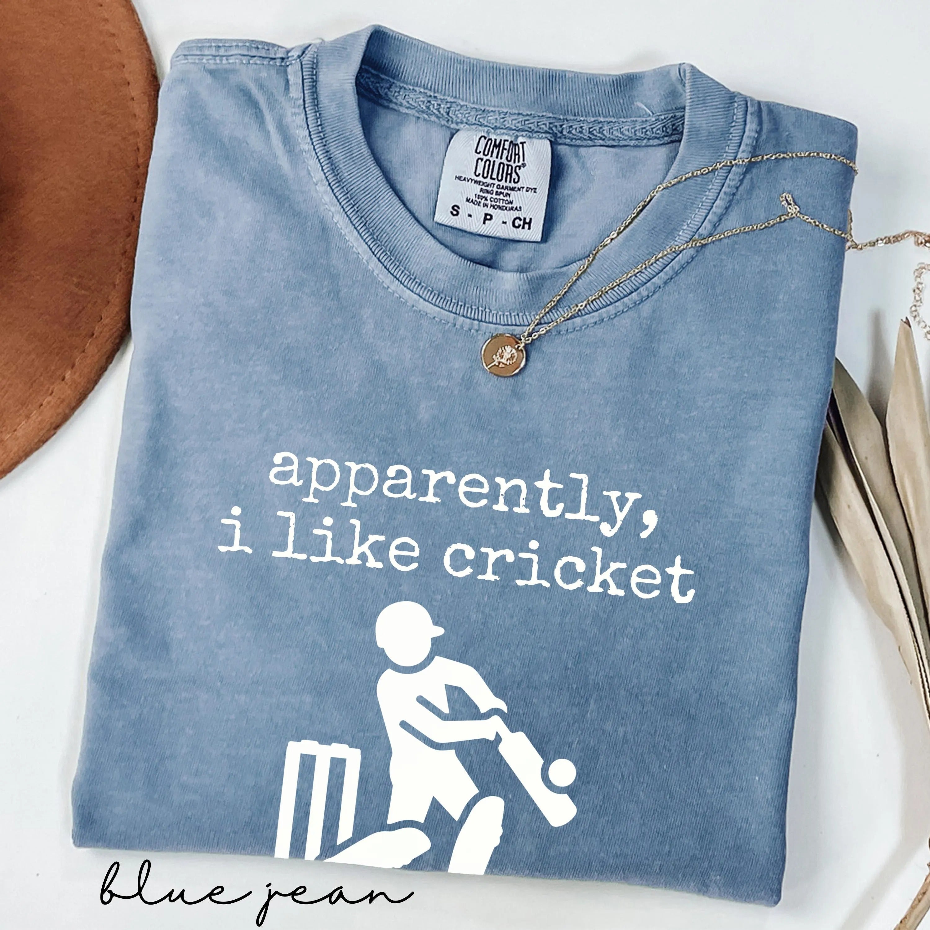 Comfort Colors Apparently I Like Cricket Shirt Funny Cricket Tee Sports Fan Gift Game Day T-Shirt
