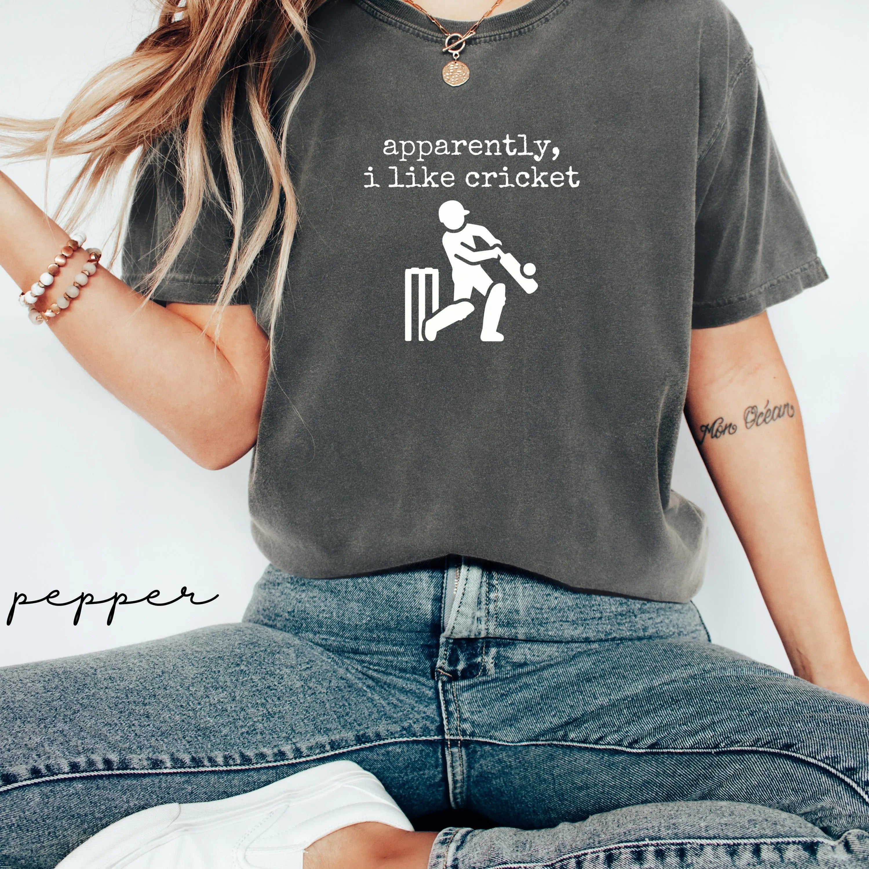 Comfort Colors Apparently I Like Cricket Shirt Funny Cricket Tee Sports Fan Gift Game Day T-Shirt