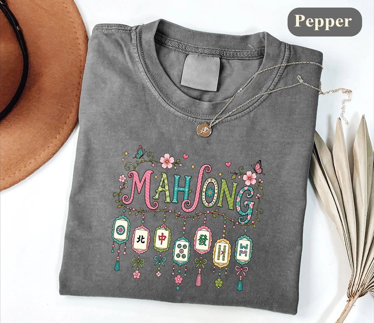 Comfort Colors Floral Mahjong Game£¬Mahjong Social Club T-Shirt£©