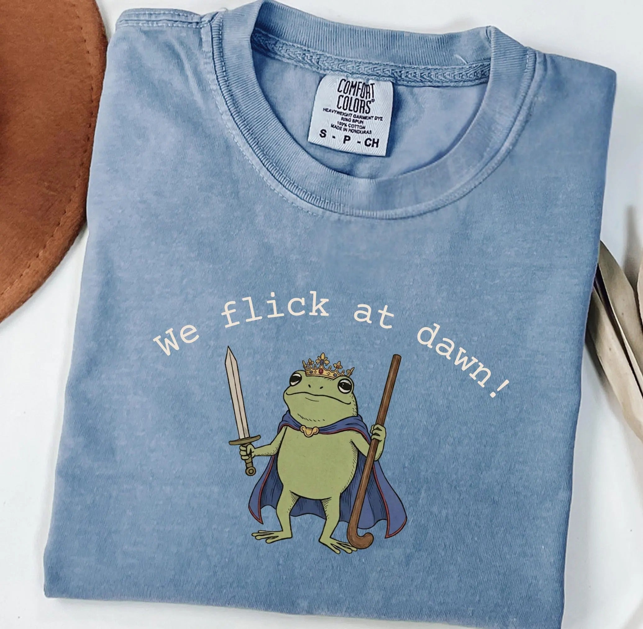 Funny At Dawn Medieval Frog Field£¬Comfort Colors Hockey T-shirt