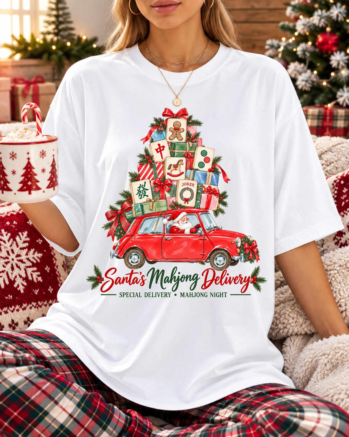 Comfort Colors Santa Mahjong Christmas Mahjong T-Shirt