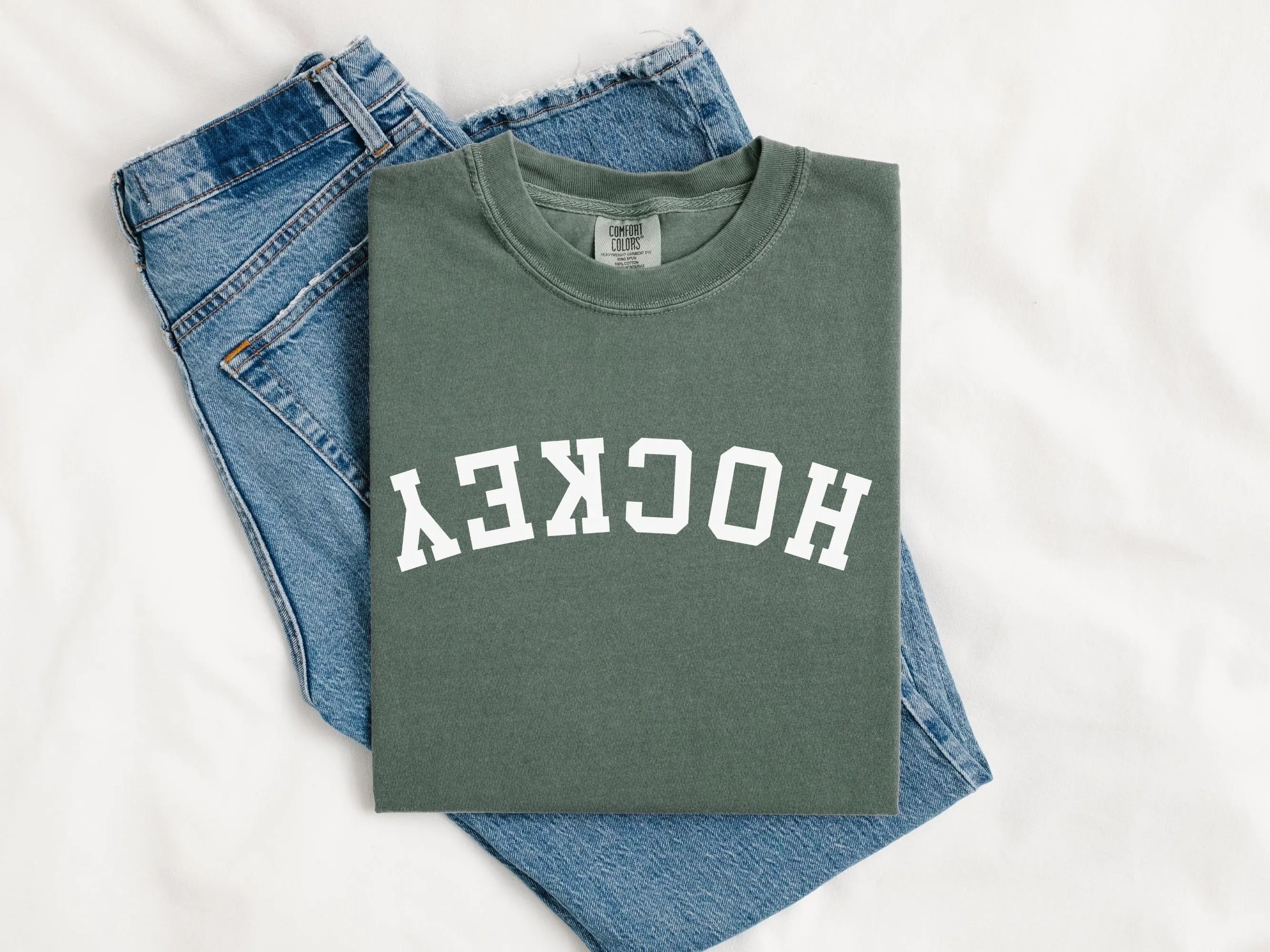 Comfort Colors Upside Down Hockey T-Shirt Gift for Sports Moms, Fan, Athlete, Coach