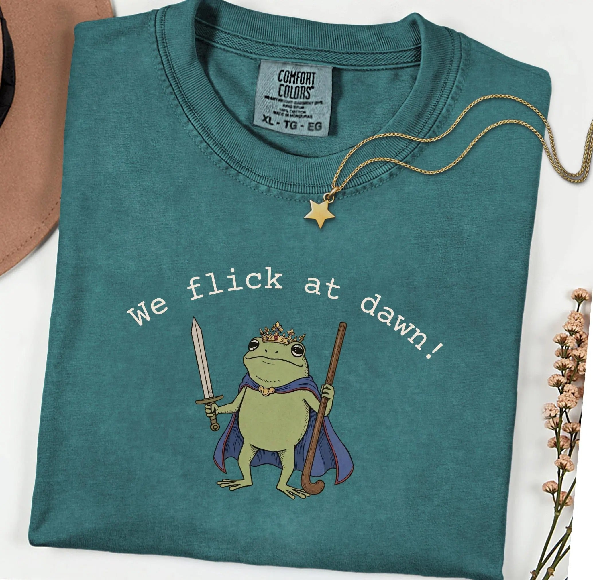 Funny At Dawn Medieval Frog Field£¬Comfort Colors Hockey T-shirt