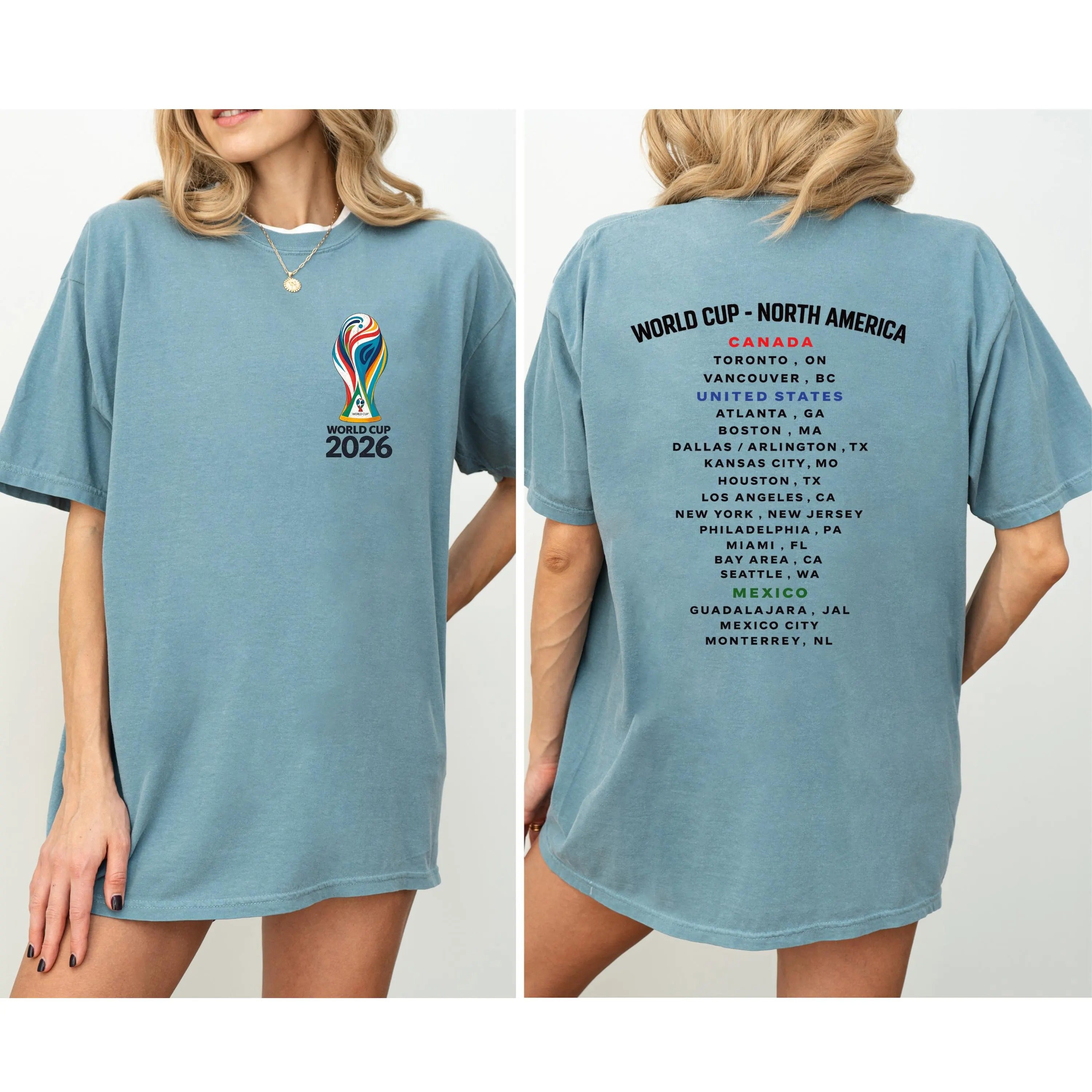 2026 World Cup Host Cities T-shirt, Comfort Colors North America Soccer Tee, USA Canada Mexico Tournament Fan Gift