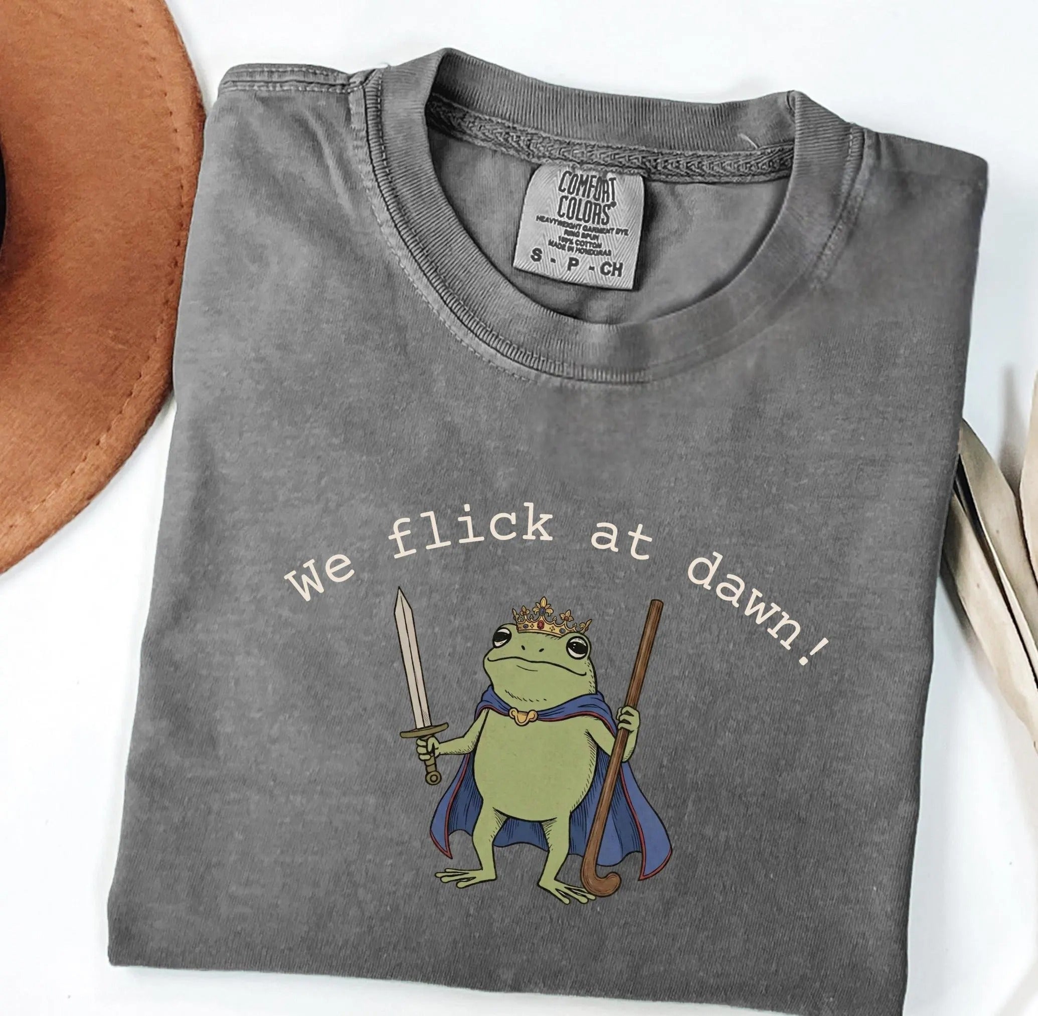 Funny At Dawn Medieval Frog Field£¬Comfort Colors Hockey T-shirt