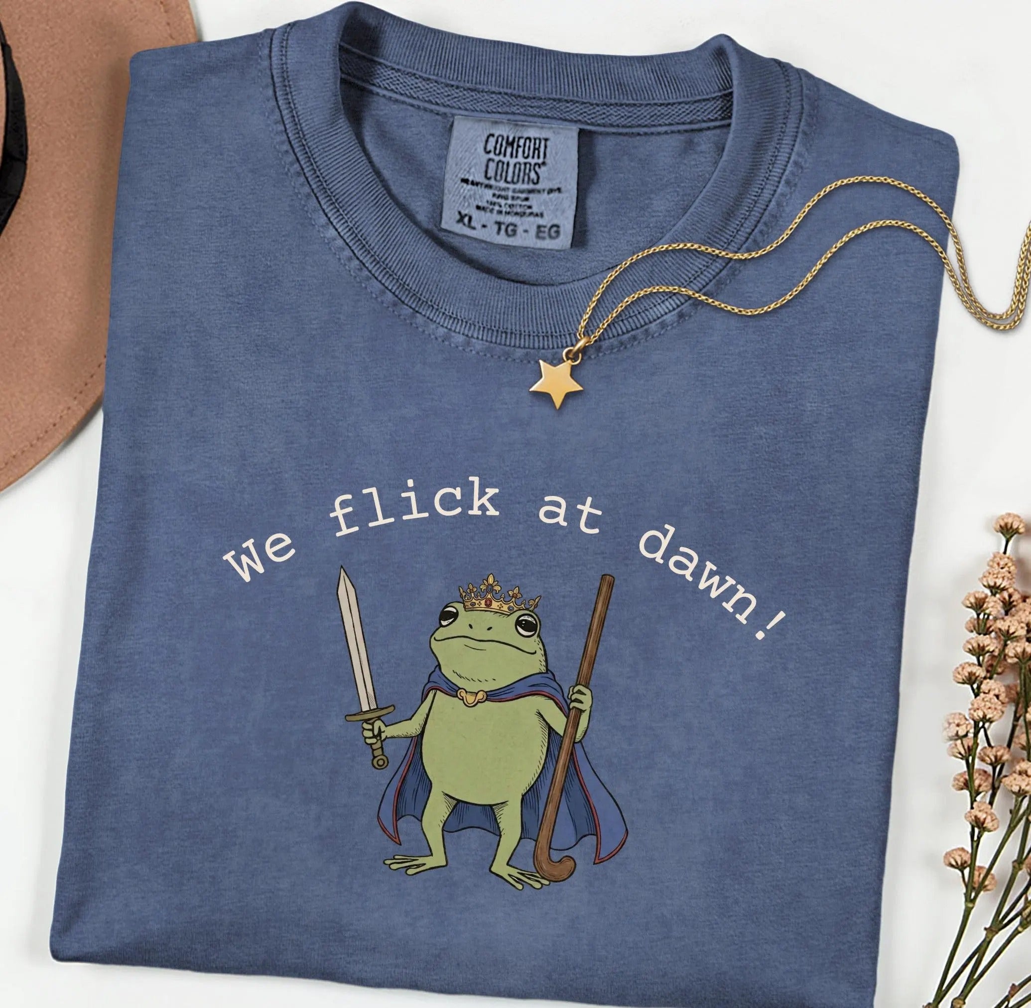 Funny At Dawn Medieval Frog Field£¬Comfort Colors Hockey T-shirt