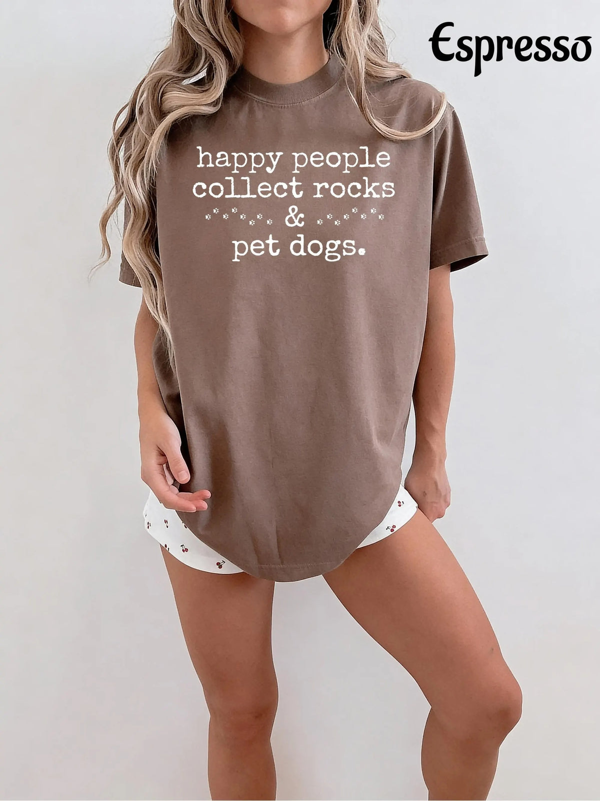 Comfort Colors Happy People Collect Rocks & Pet Dogs T-Shirt
