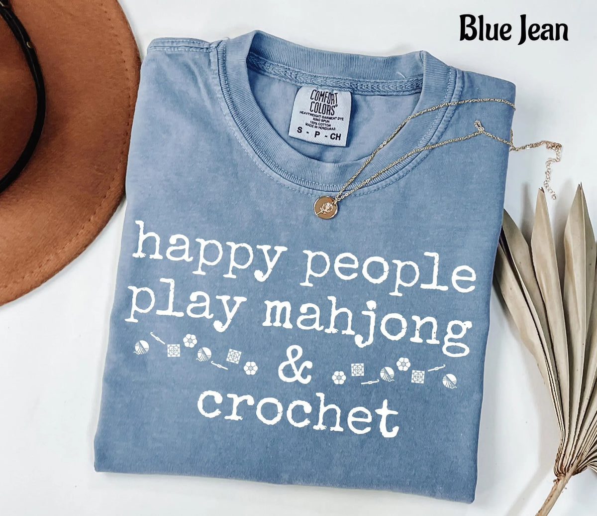 Comfort Colors Happy People Play Mahjong & Crochet T-Shirt