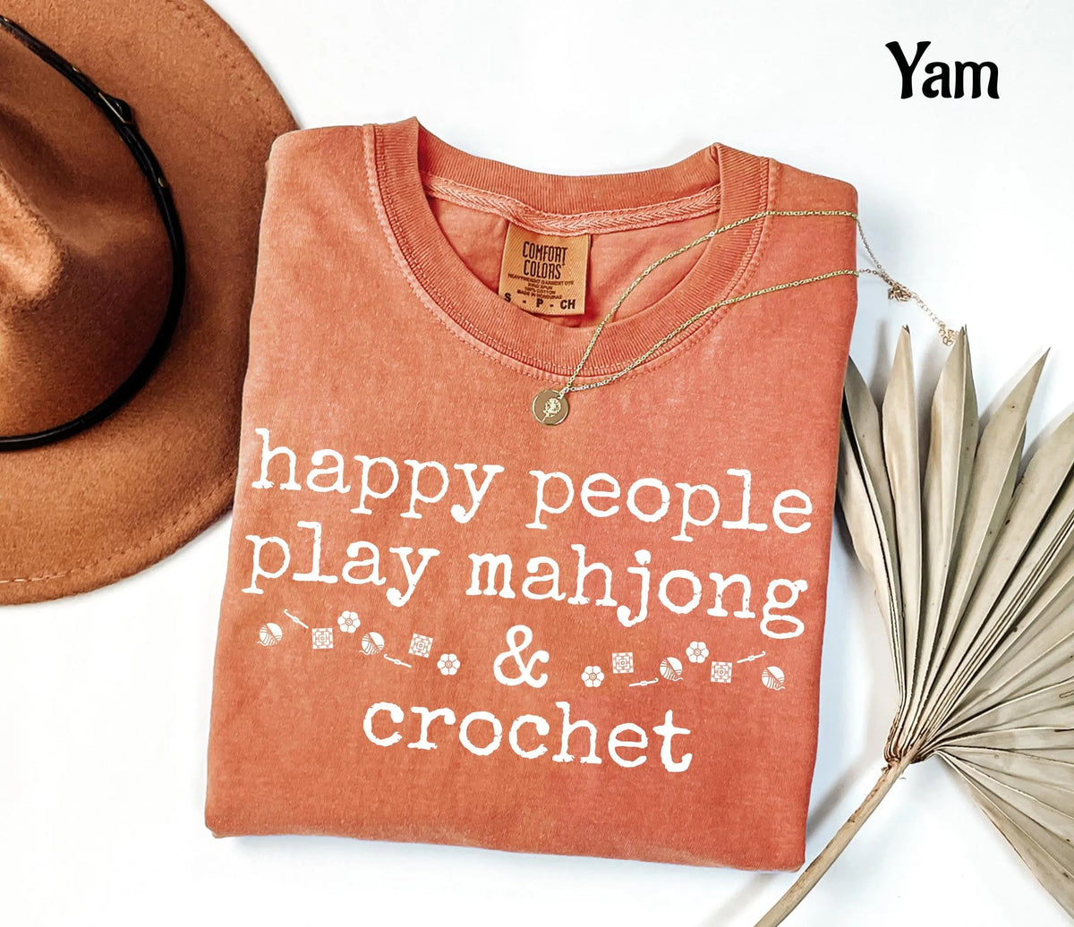 Comfort Colors Happy People Play Mahjong & Crochet T-Shirt