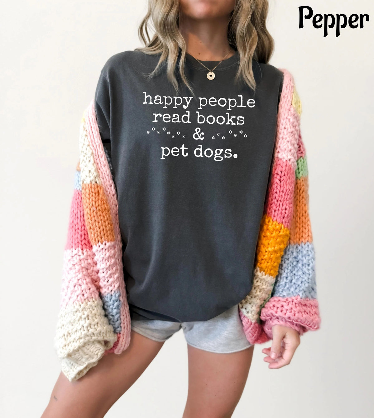 Comfort Colors Happy People Read Books & Pet Dogs T-Shirt