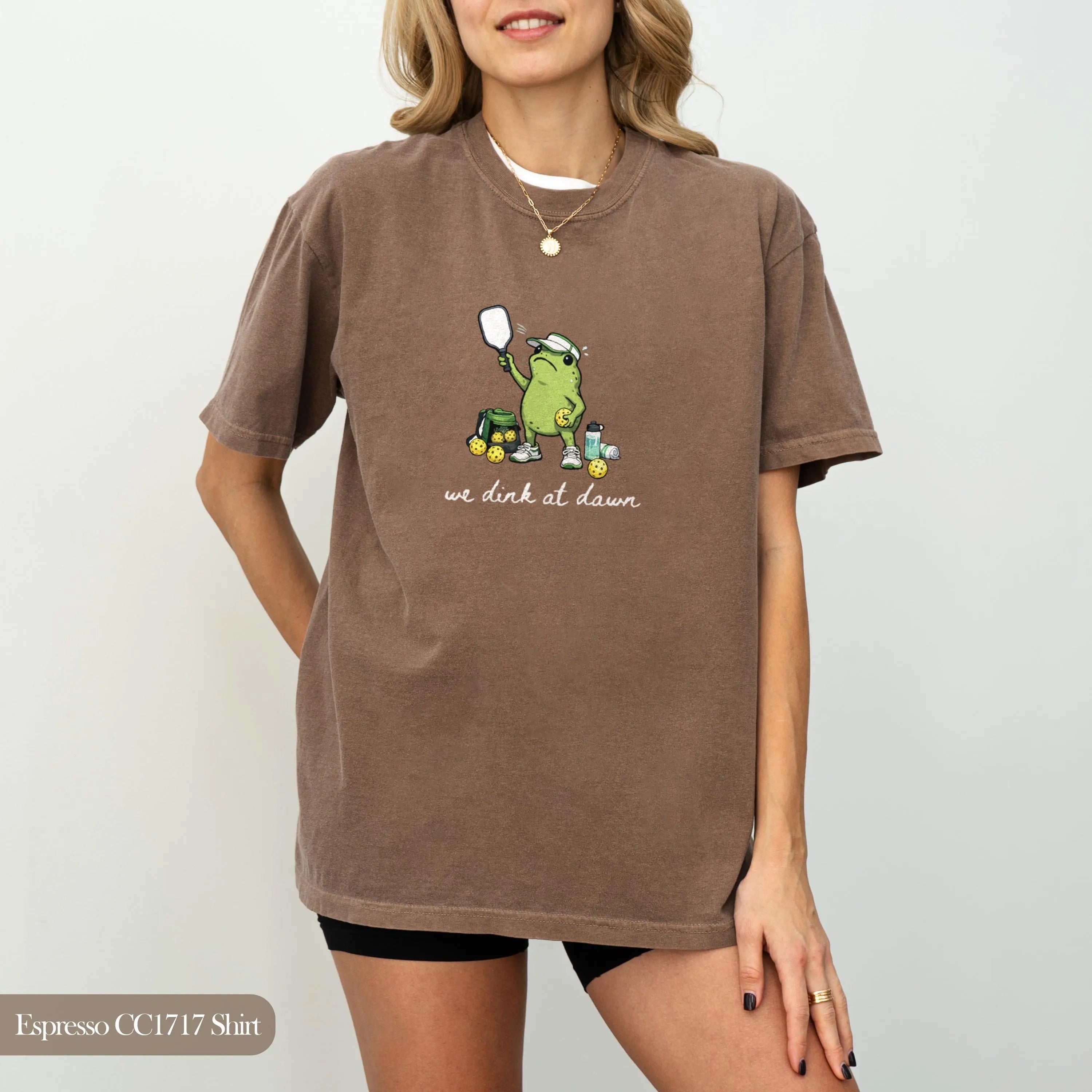 Comfort Colors We Dink At Dawn Frog Tee, Funny Pickleball Lover T-shirt