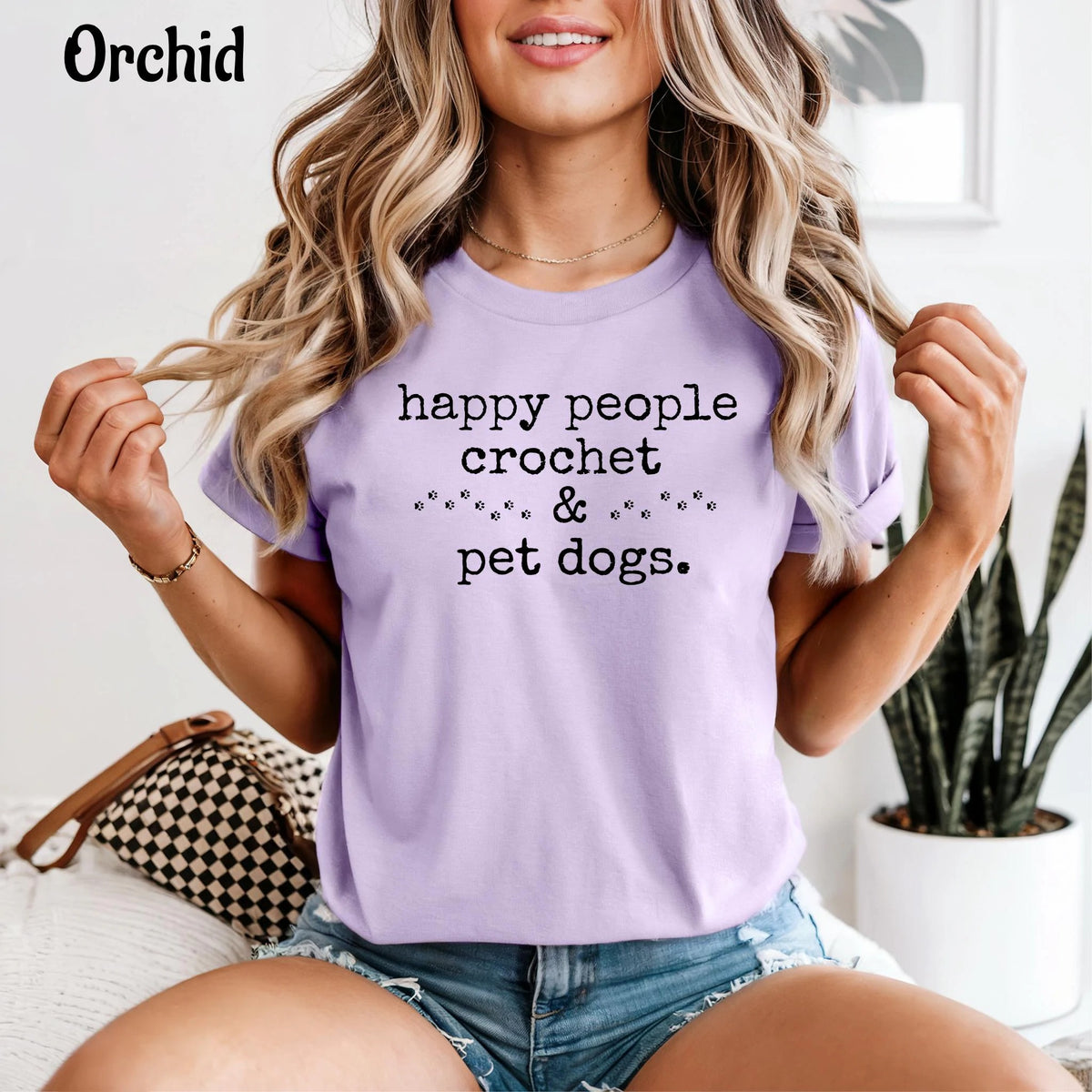 Comfort Colors Happy People Crochet & Pet Dogs T-Shirt