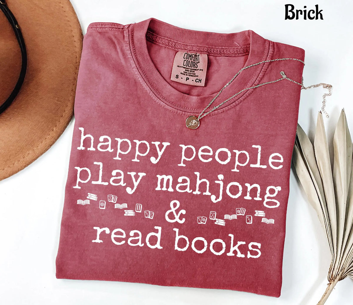 Comfort Colors Happy People Play Mahjong & Read Books T-Shirt
