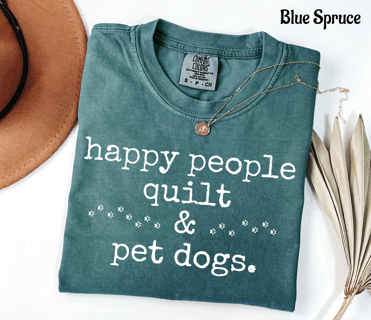 Comfort Colors Happy People Quilt & Pet Dogs T-Shirt