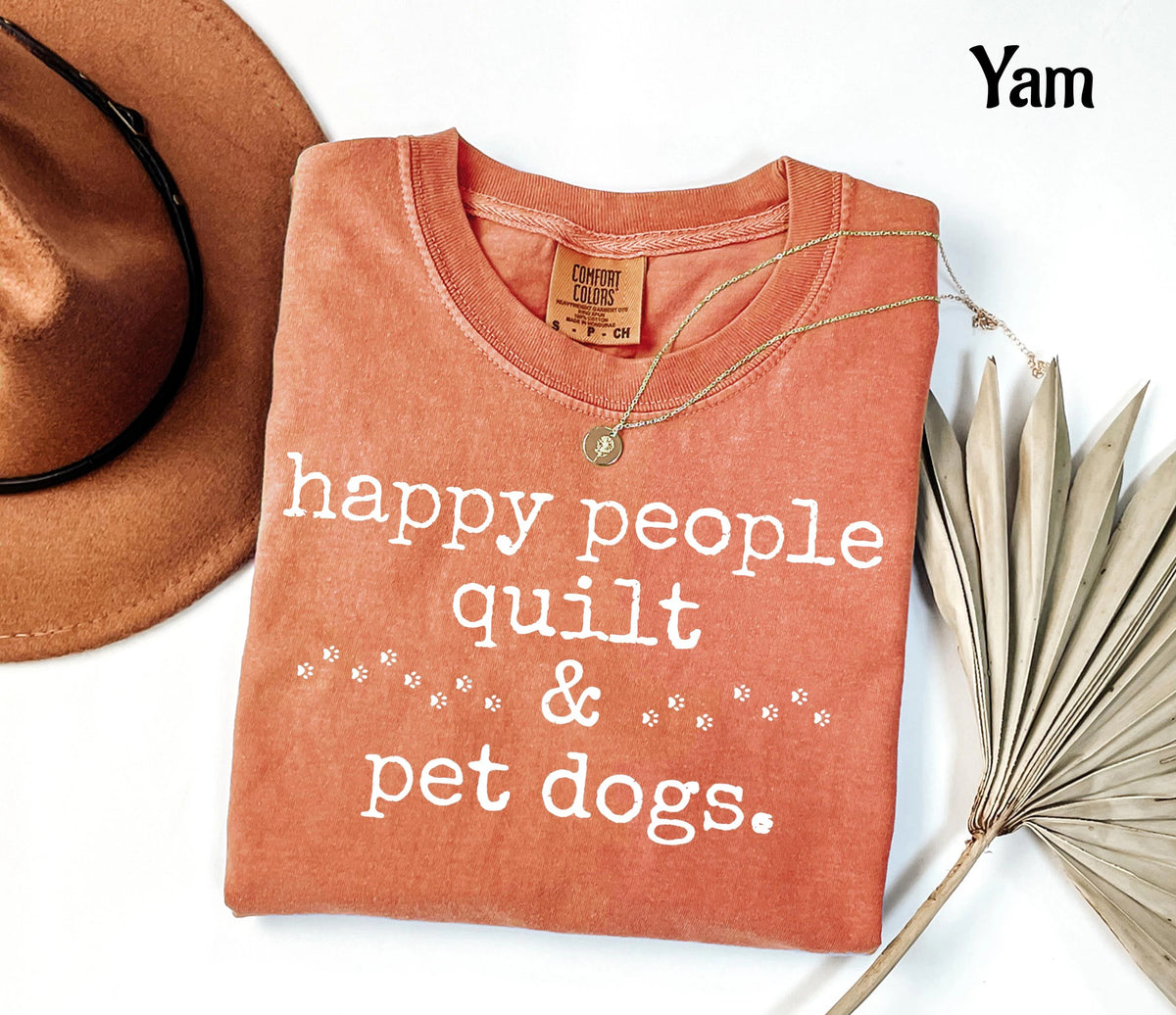 Comfort Colors Happy People Quilt & Pet Dogs T-Shirt