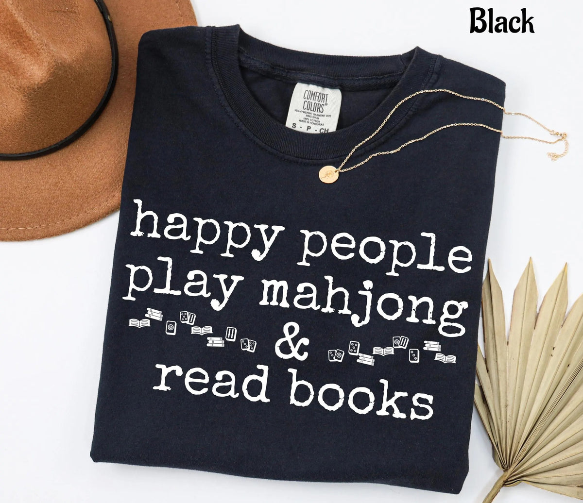 Comfort Colors Happy People Play Mahjong & Read Books T-Shirt