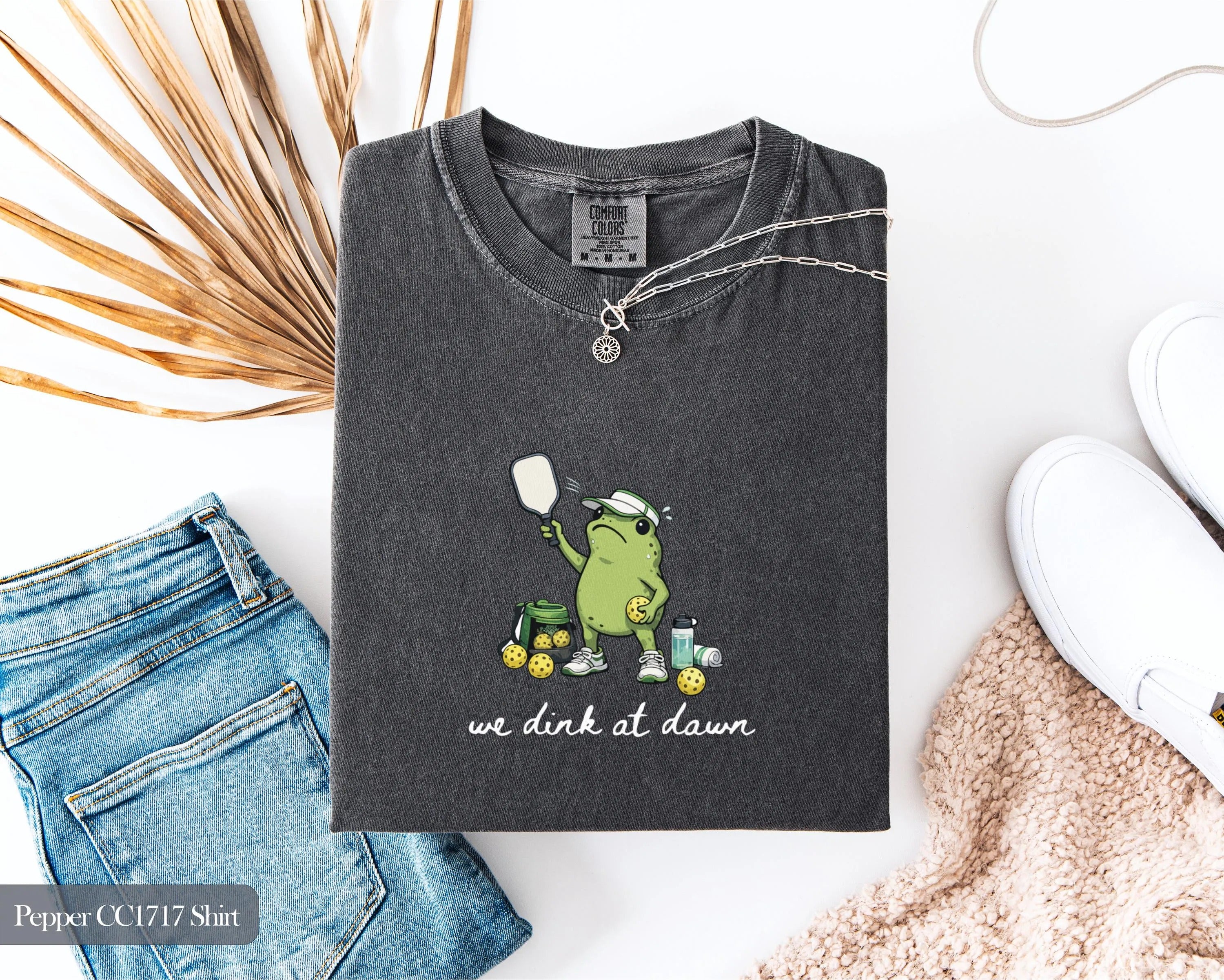 Comfort Colors We Dink At Dawn Frog Tee, Funny Pickleball Lover T-shirt