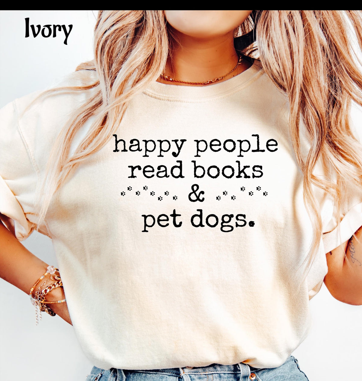 Comfort Colors Happy People Read Books & Pet Dogs T-Shirt
