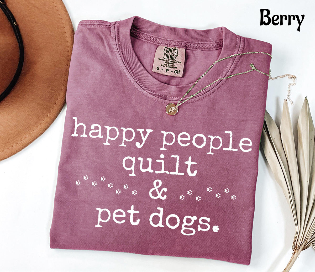 Comfort Colors Happy People Quilt & Pet Dogs T-Shirt