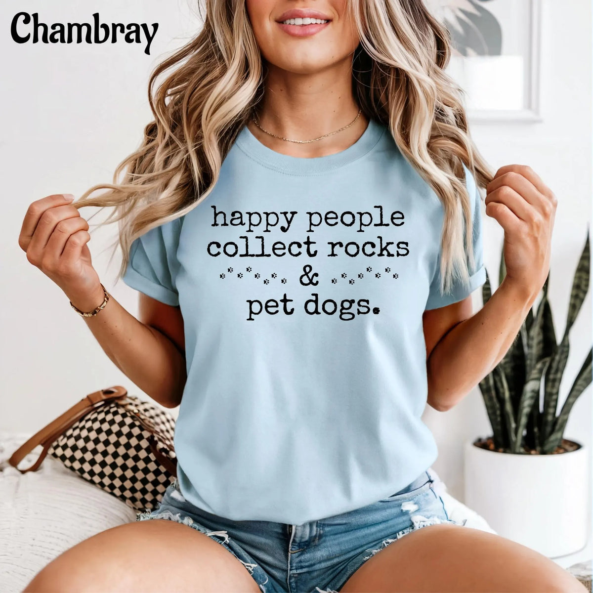 Comfort Colors Happy People Collect Rocks & Pet Dogs T-Shirt