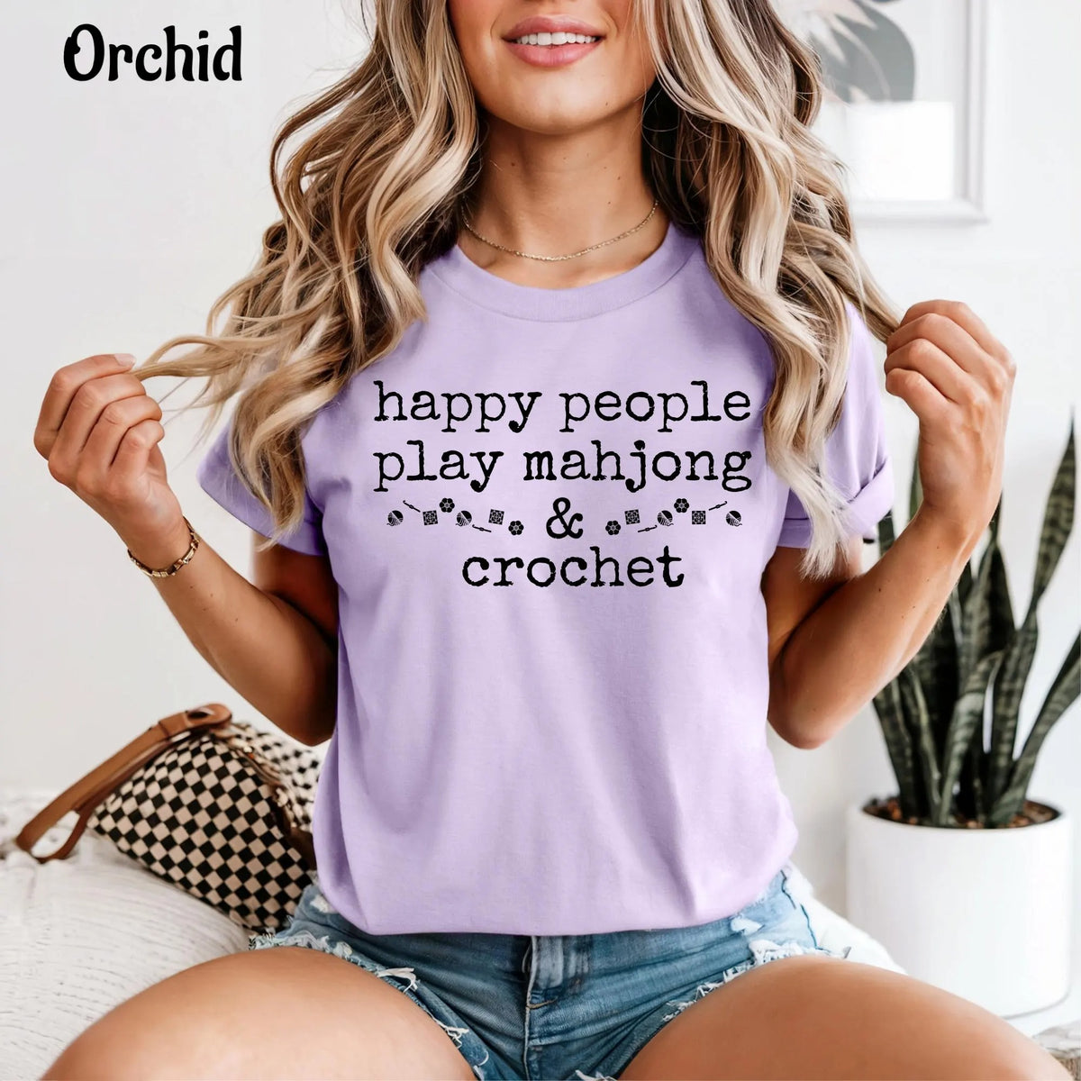 Comfort Colors Happy People Play Mahjong & Crochet T-Shirt