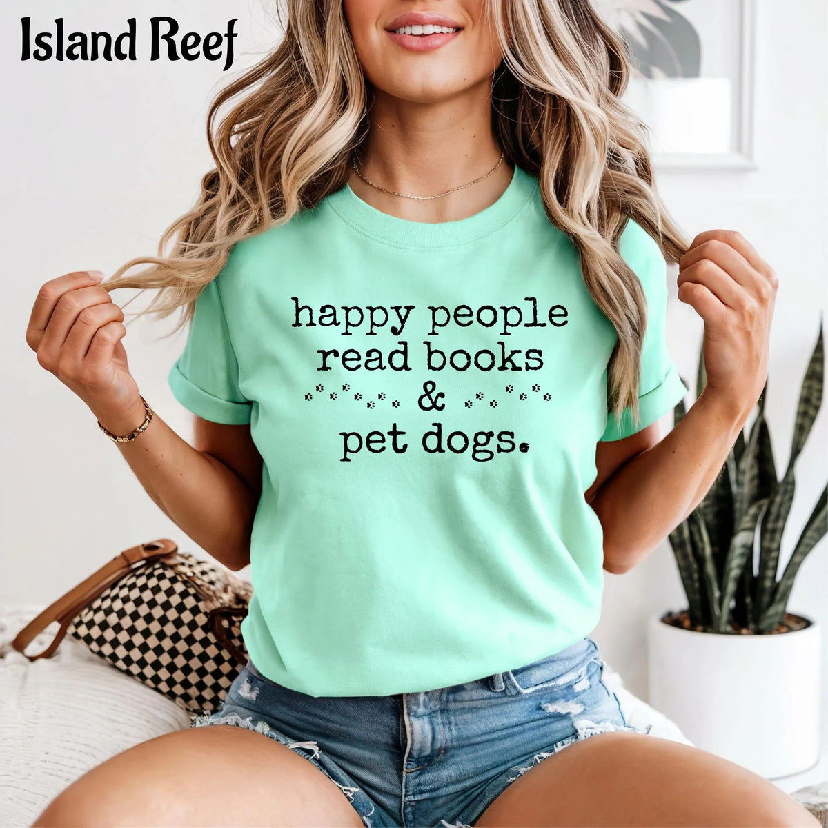 Comfort Colors Happy People Read Books & Pet Dogs T-Shirt