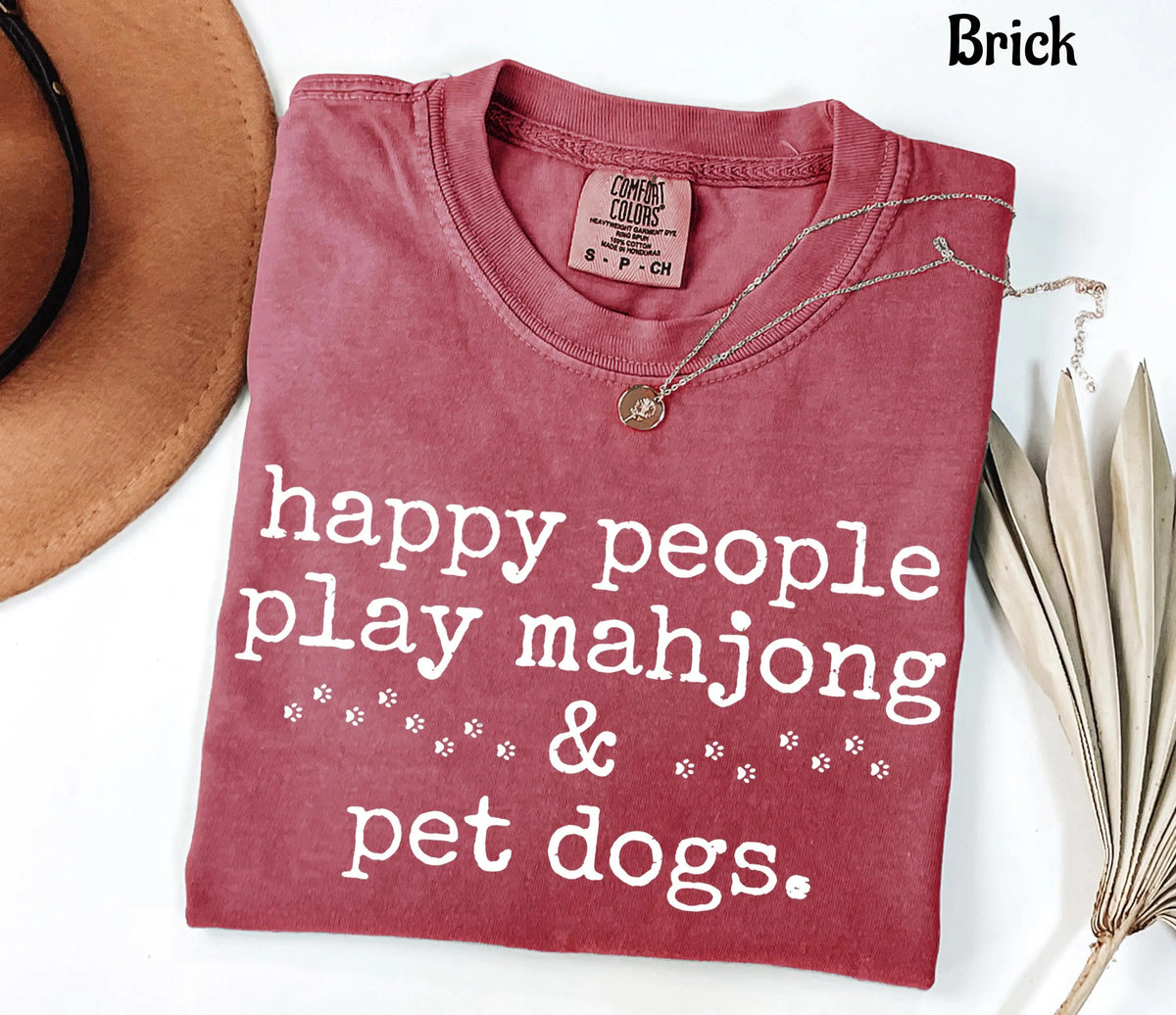 Comfort Colors Happy People Play Mahjong&Pet Dogs T-Shirt