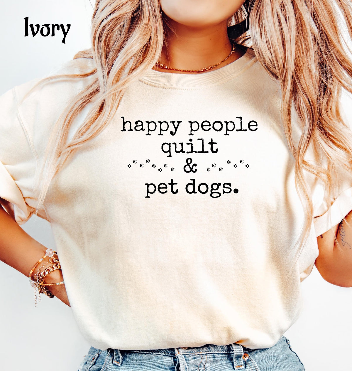 Comfort Colors Happy People Quilt & Pet Dogs T-Shirt