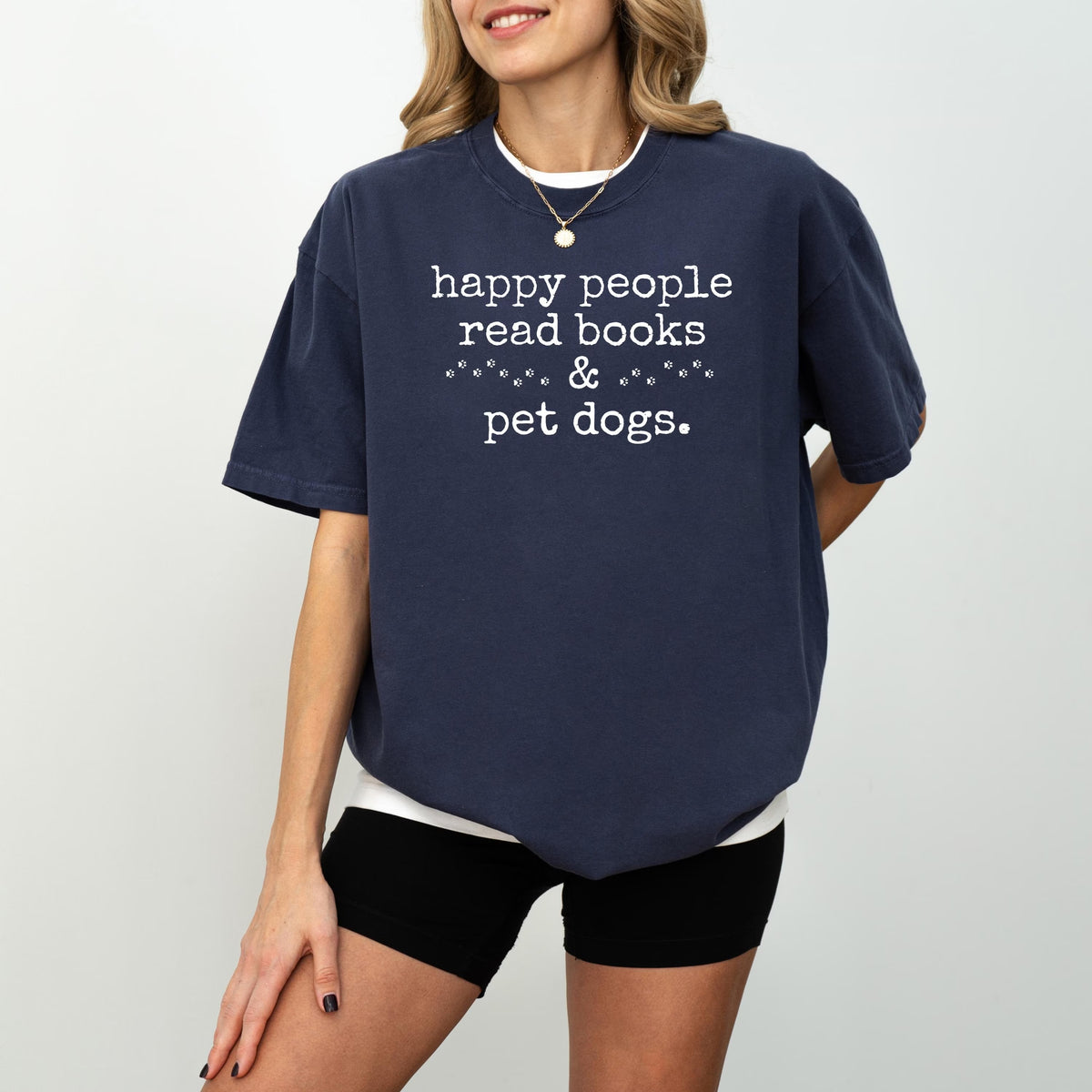 Comfort Colors Happy People Read Books & Pet Dogs T-Shirt
