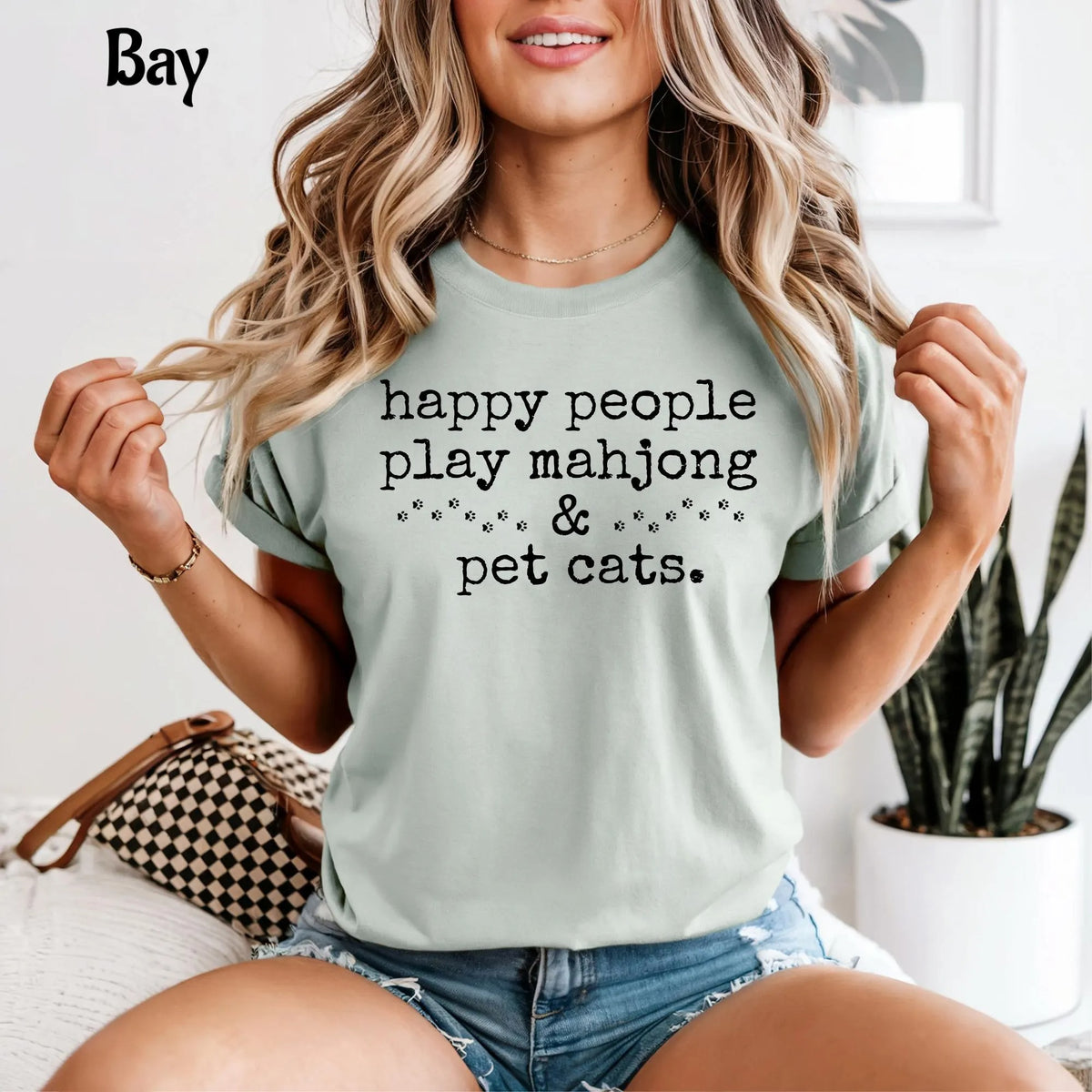 Comfort Colors Happy People Play Mahjong & Pet Cats T-Shirt